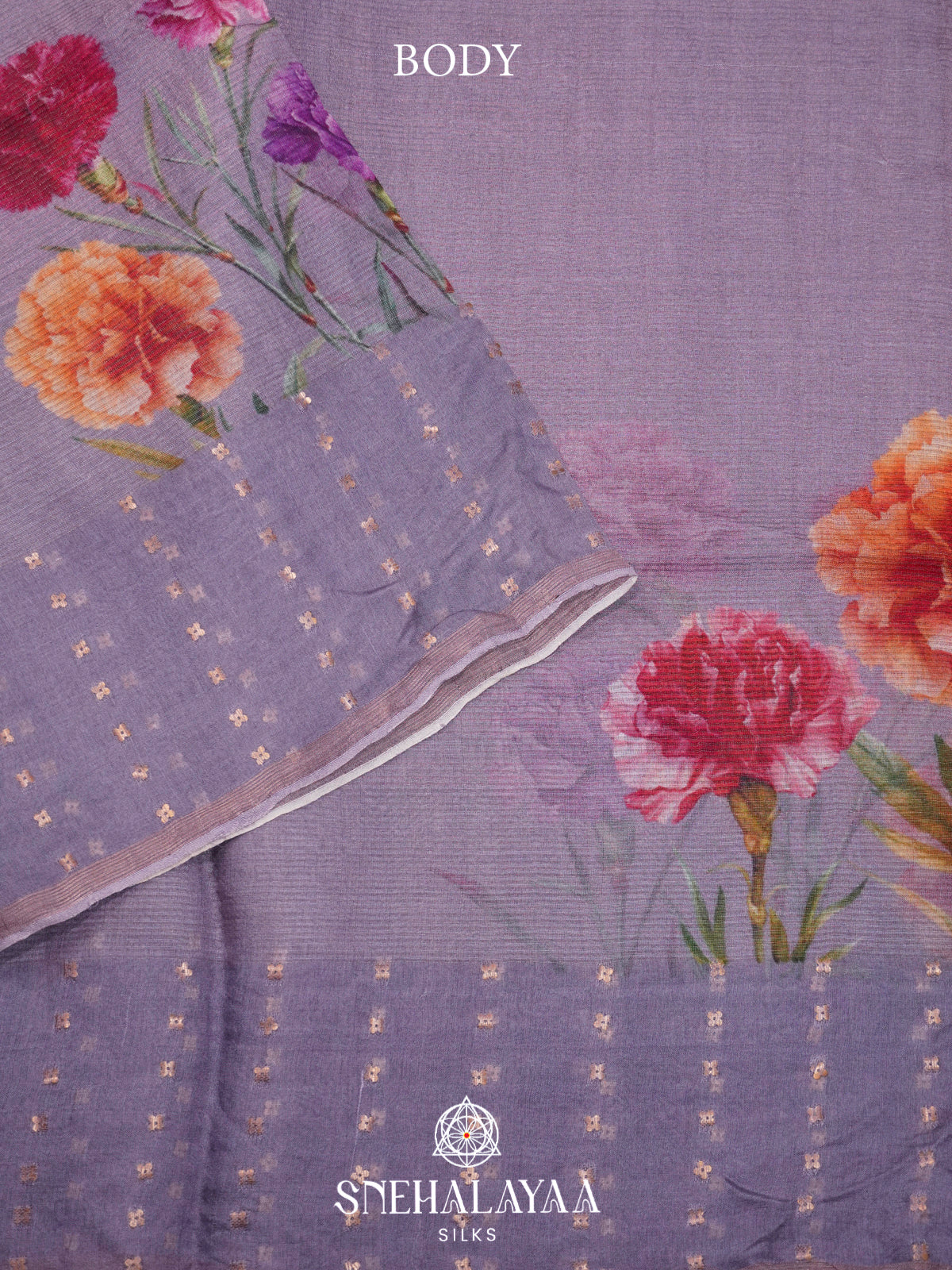 Lilac  Kora Silk Saree