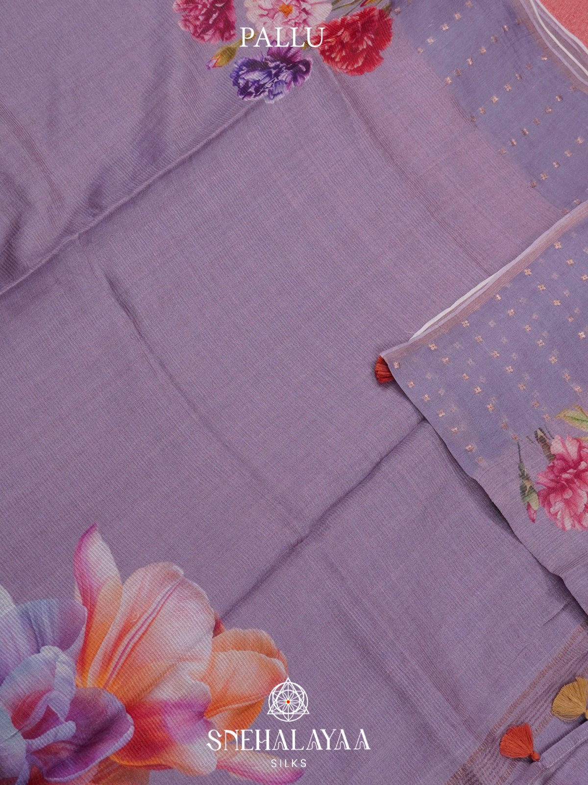 Lilac  Kora Silk Saree