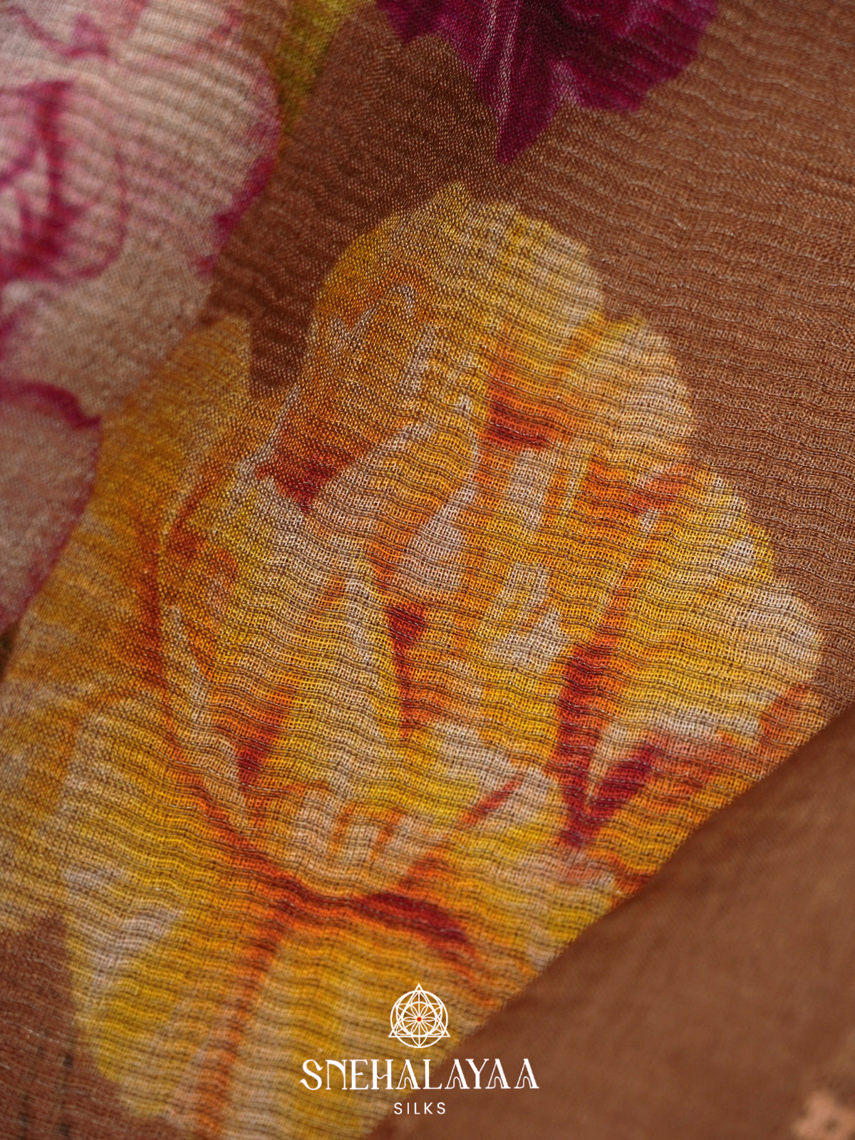 Brown  Kora Silk Saree
