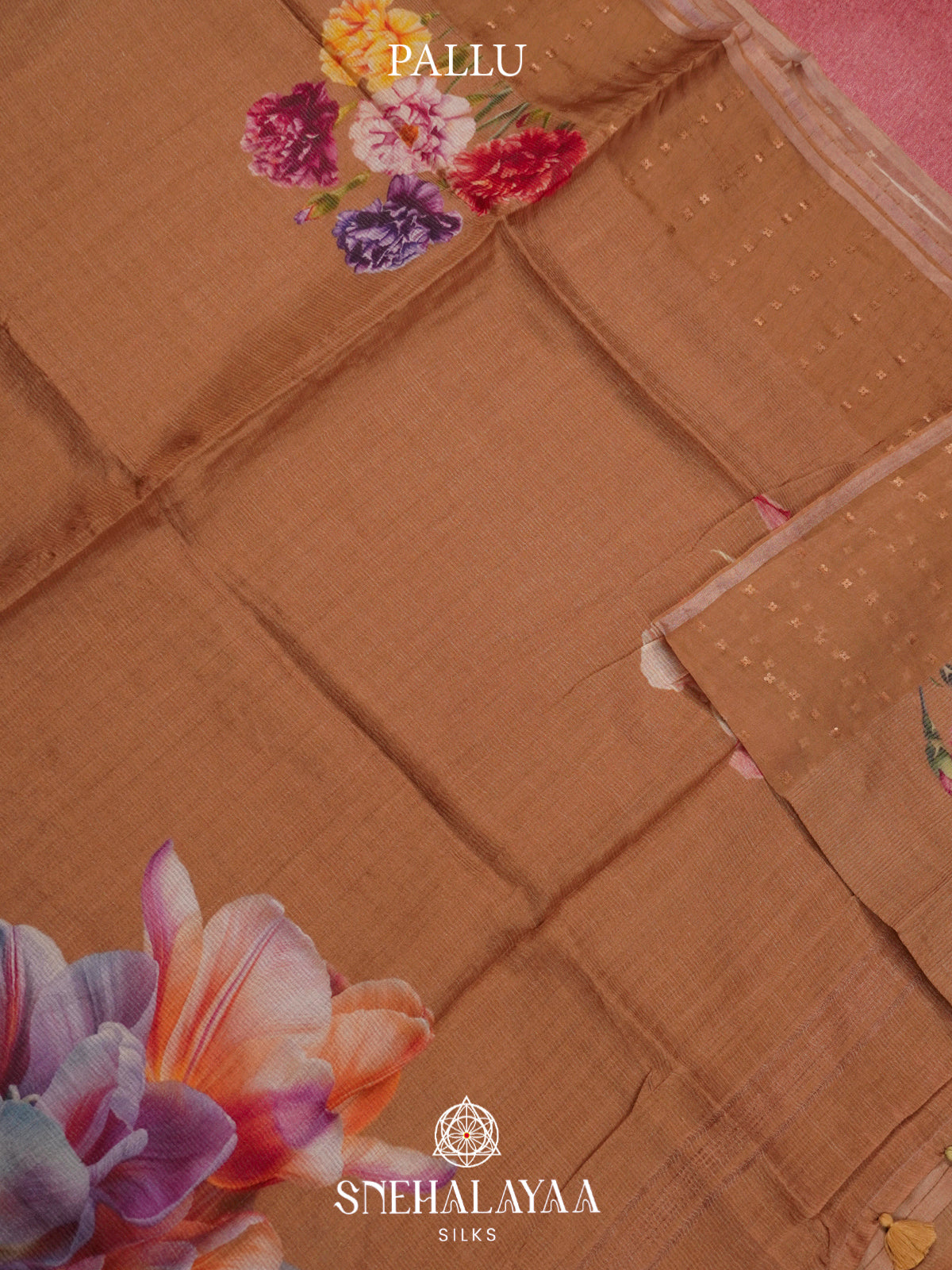 Brown  Kora Silk Saree