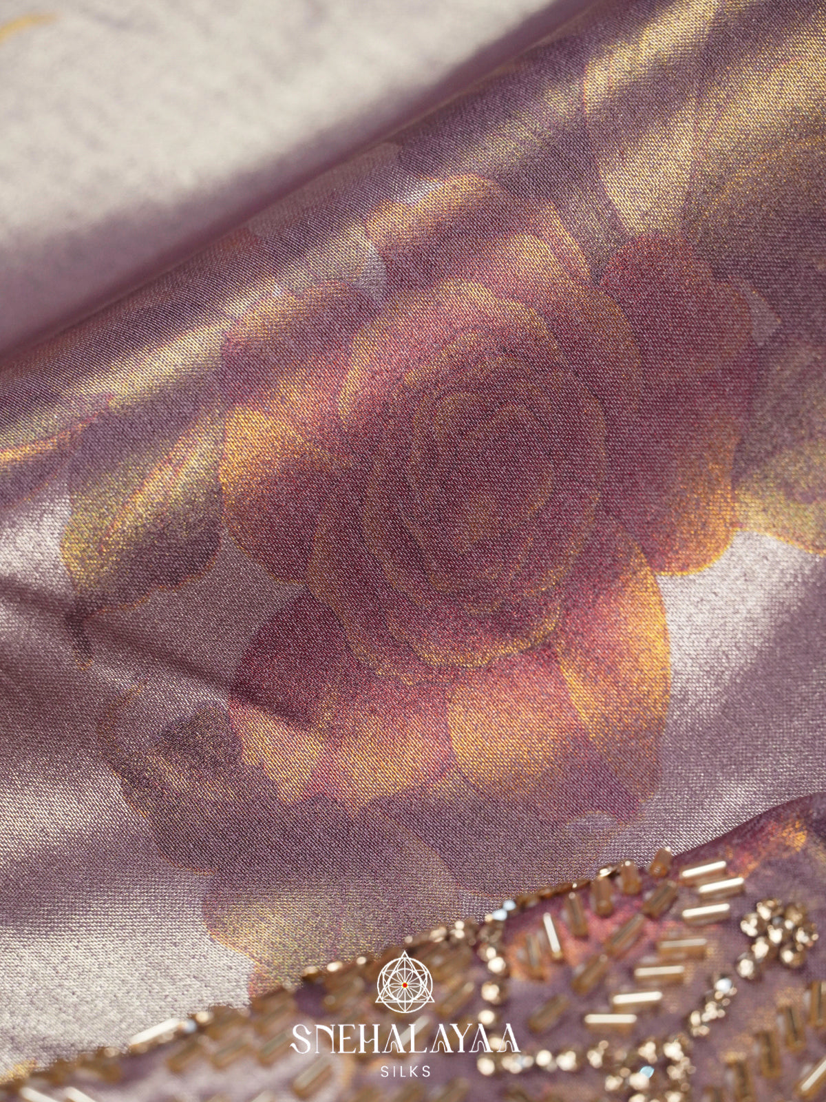 Dusty Mauve Designer Saree
