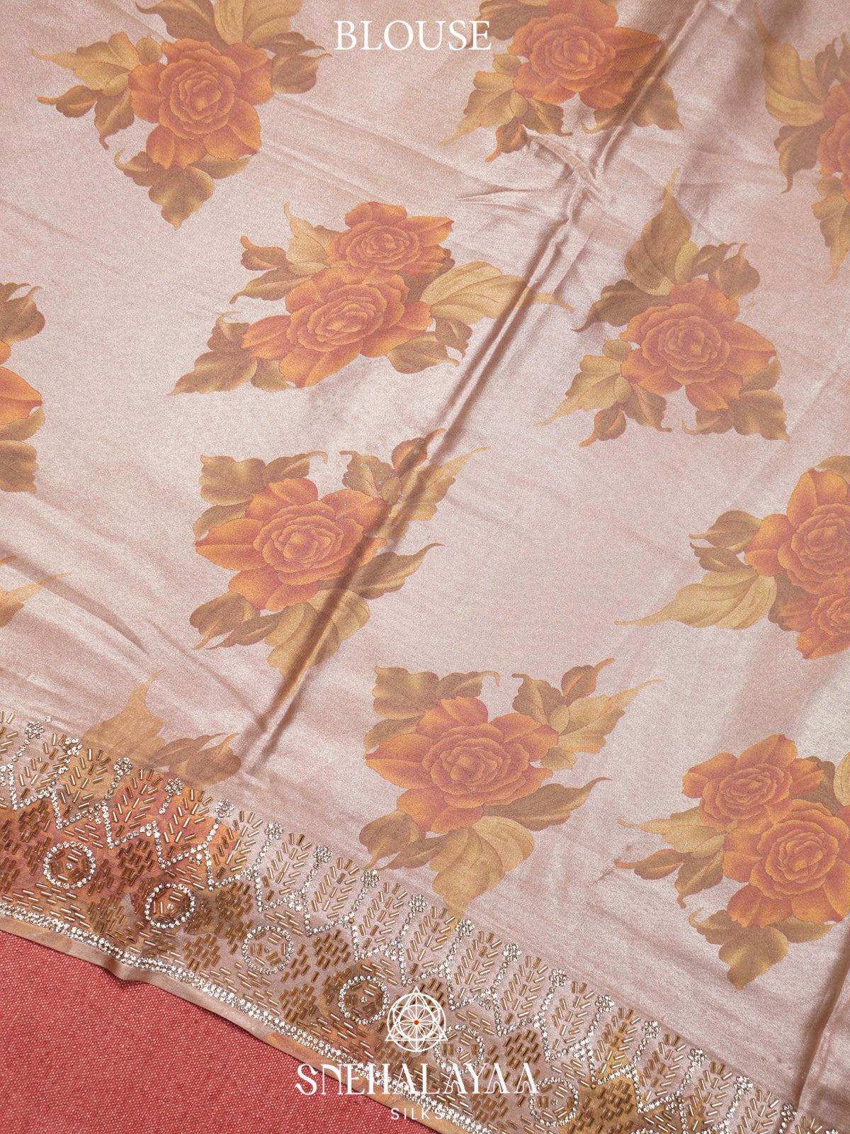 Peach Designer Saree