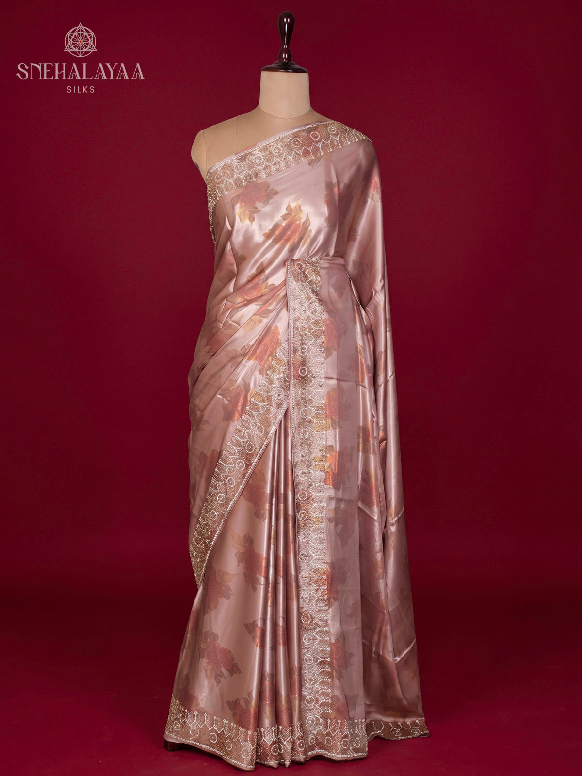 Mauve Pink Designer Saree