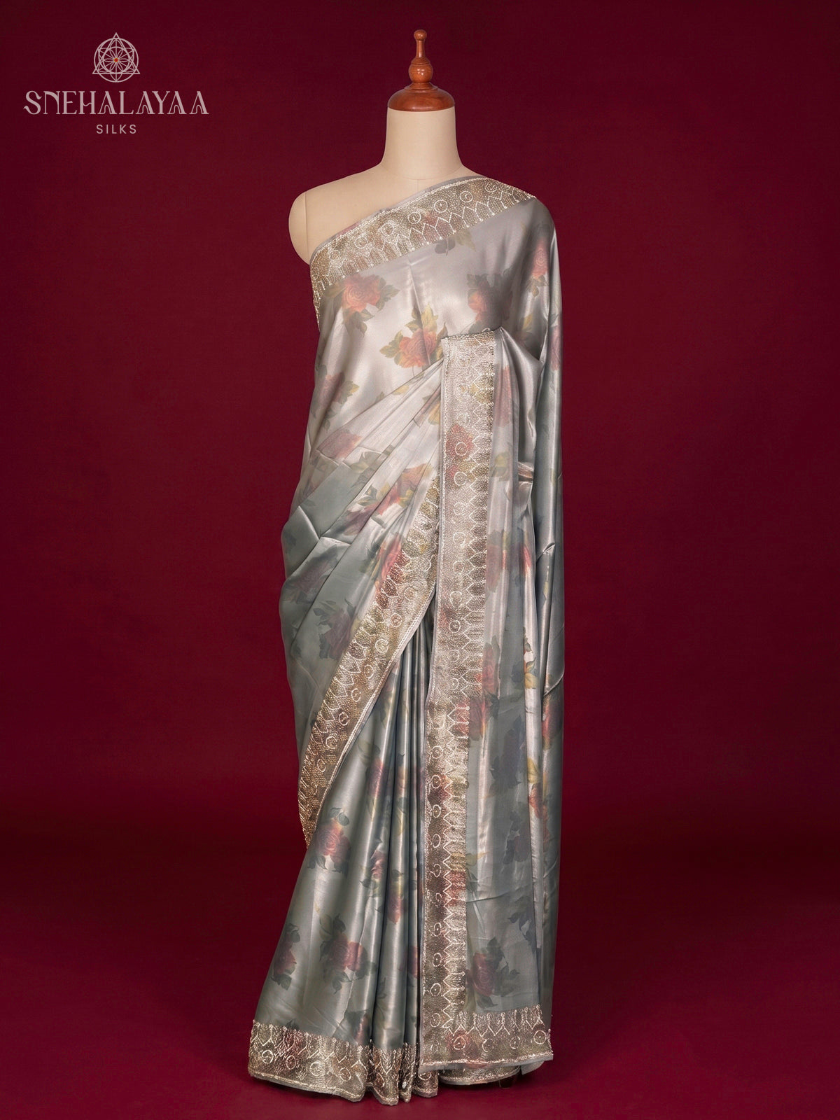 Grey Designer Saree