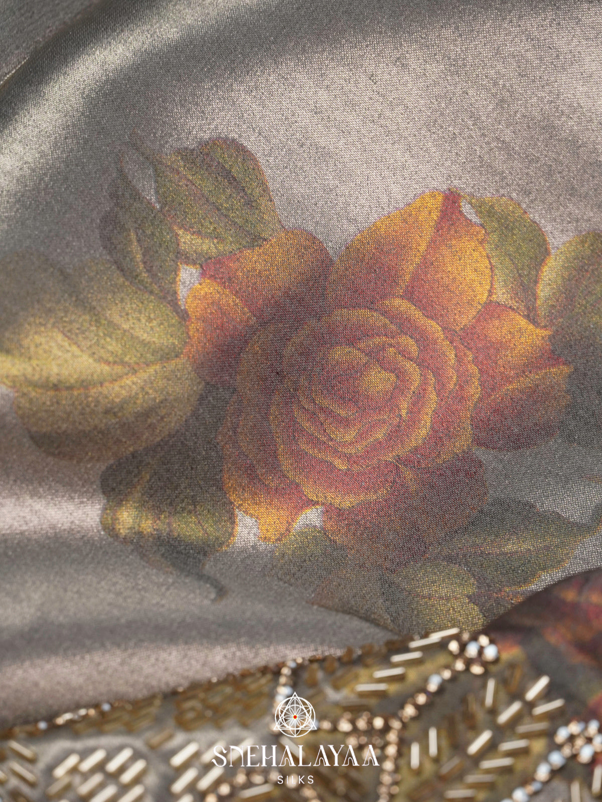 Grey Designer Saree