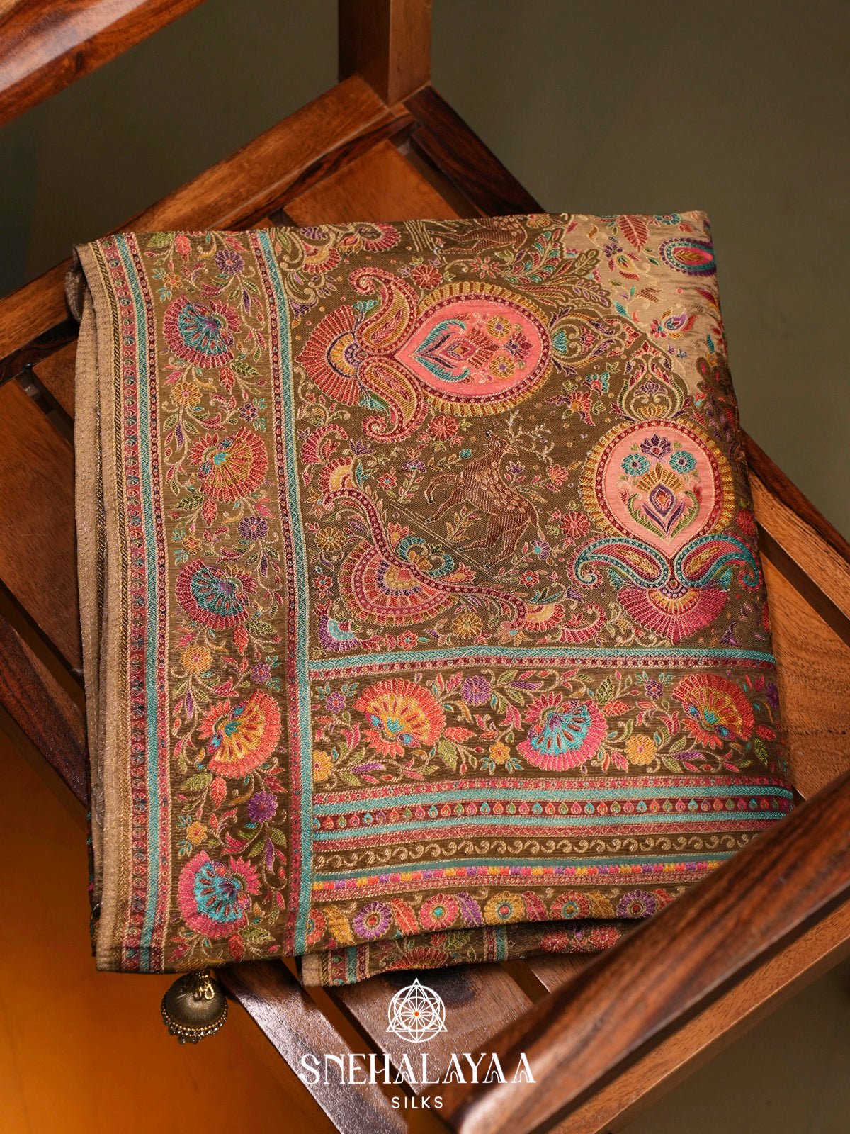 Beige Banaras Saree