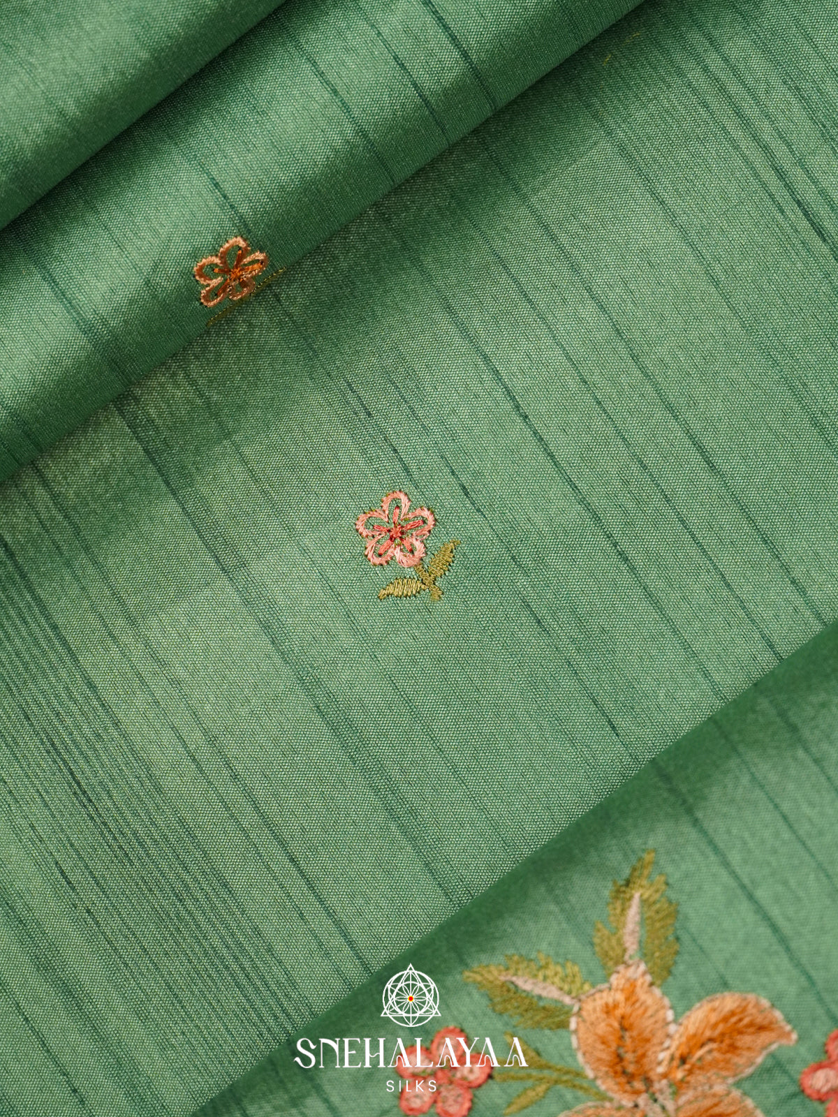 Green Raw Silk Saree