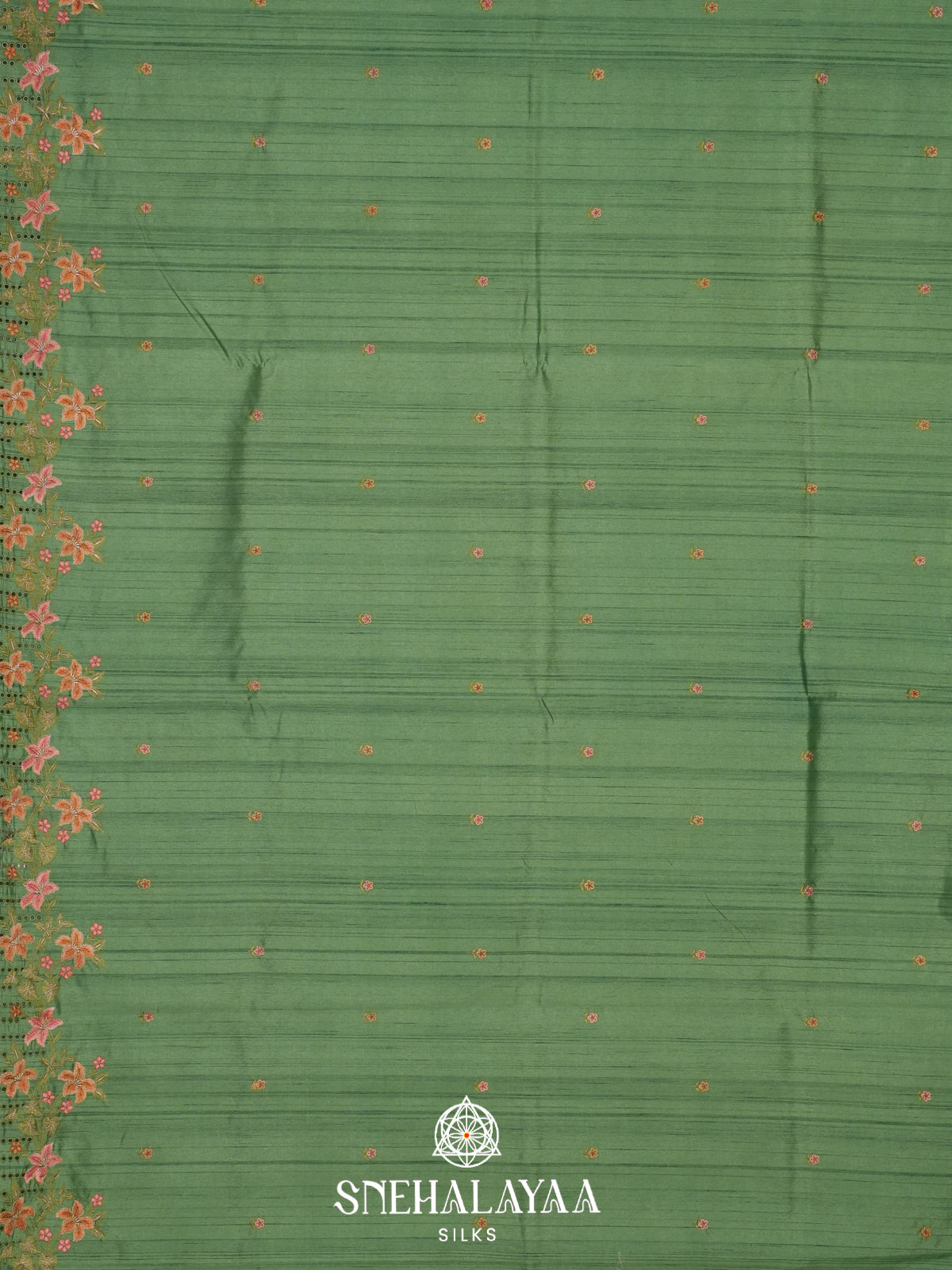 Green Raw Silk Saree