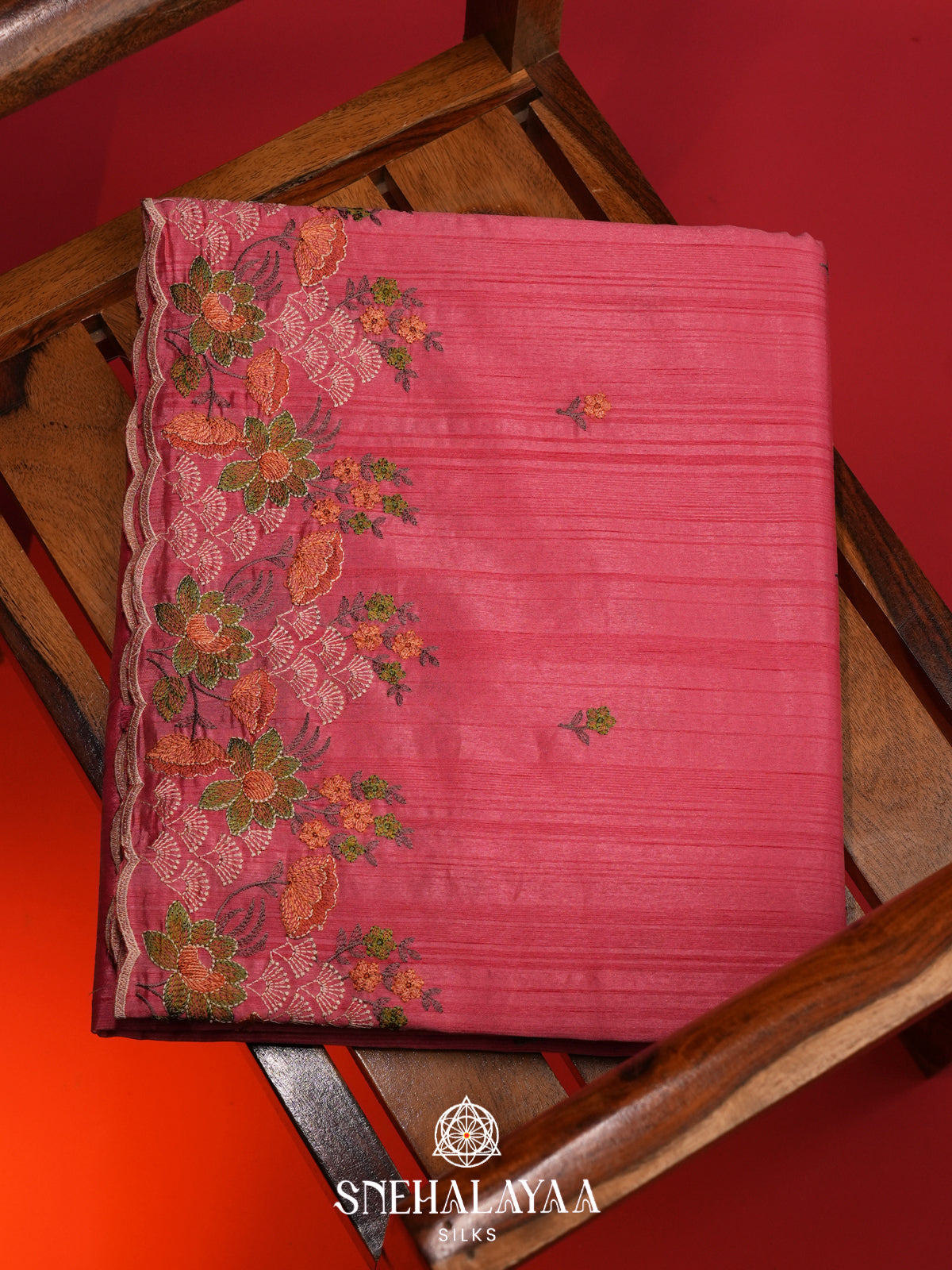 Pink Raw Silk Saree