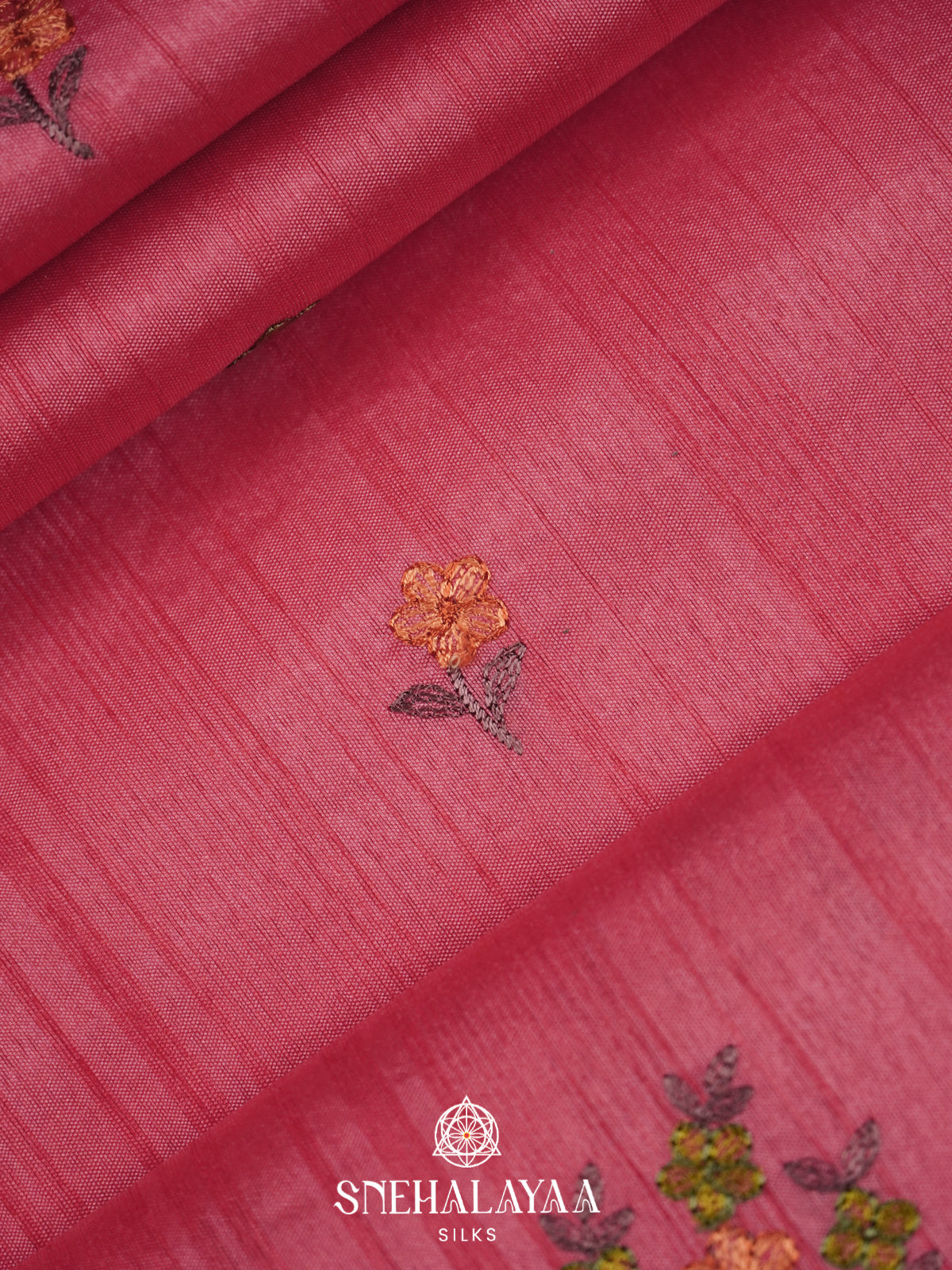 Pink Raw Silk Saree