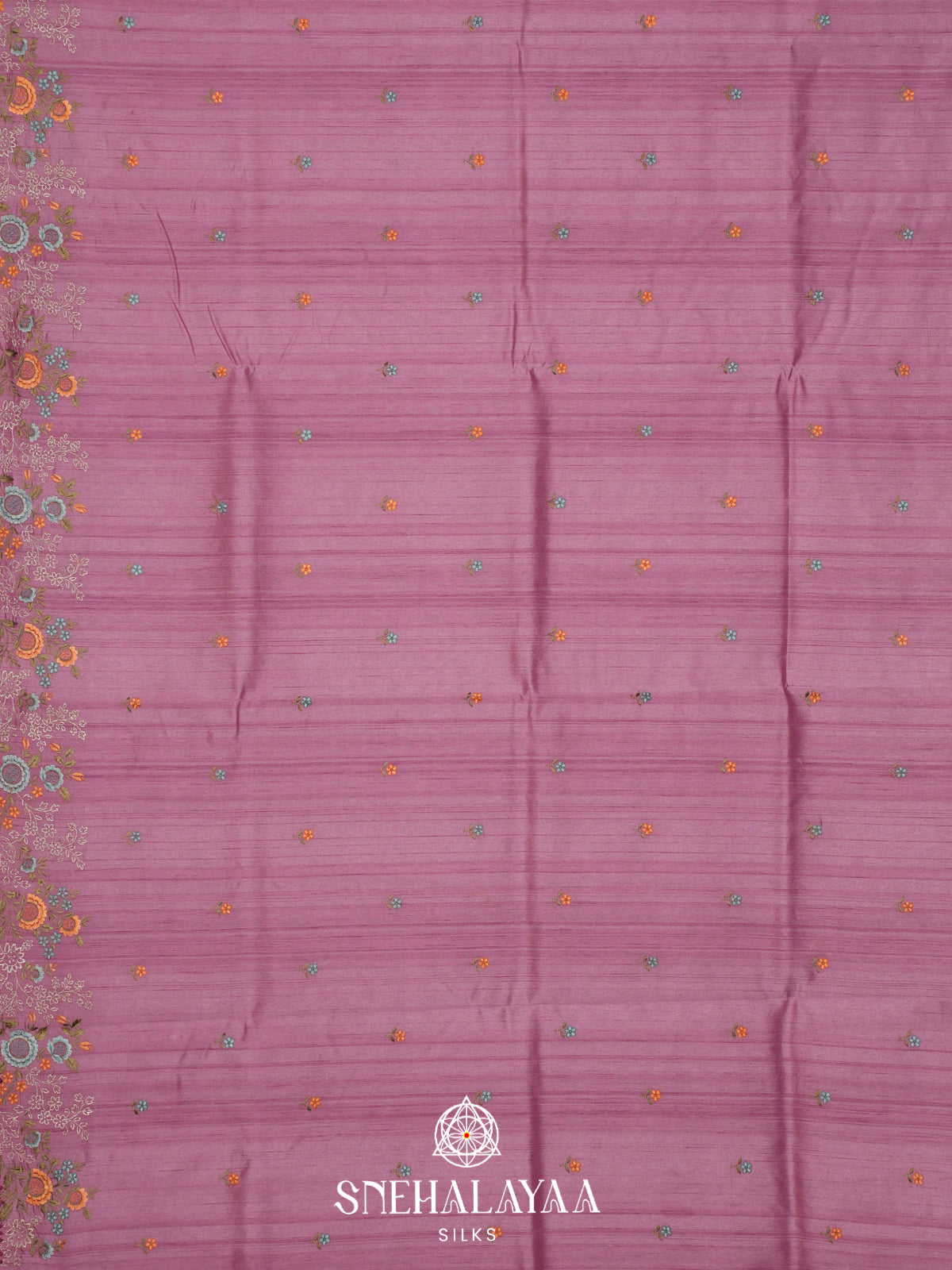 Pink Raw Silk Embroidery Saree