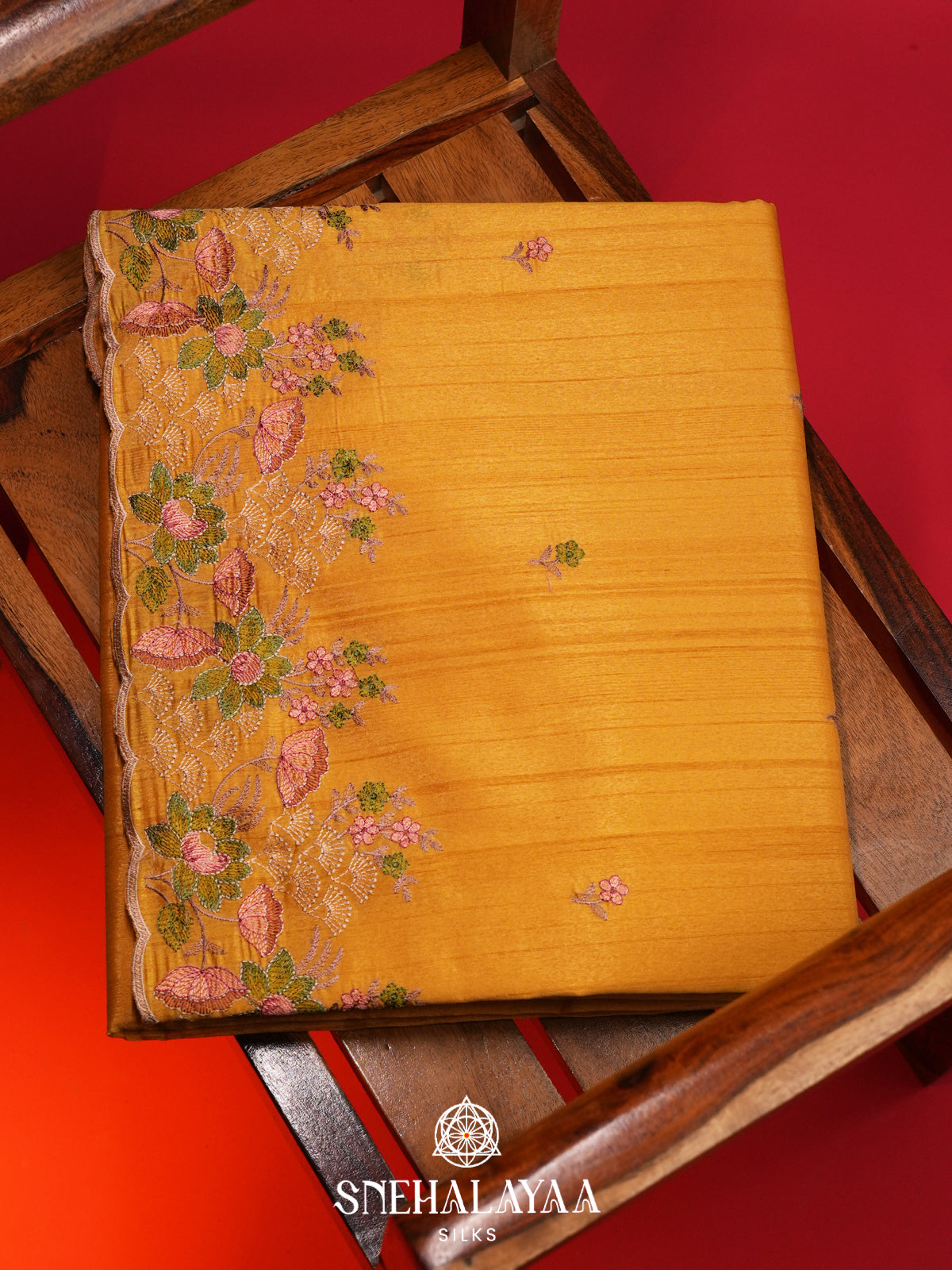 Mango Yellow Raw Silk Saree