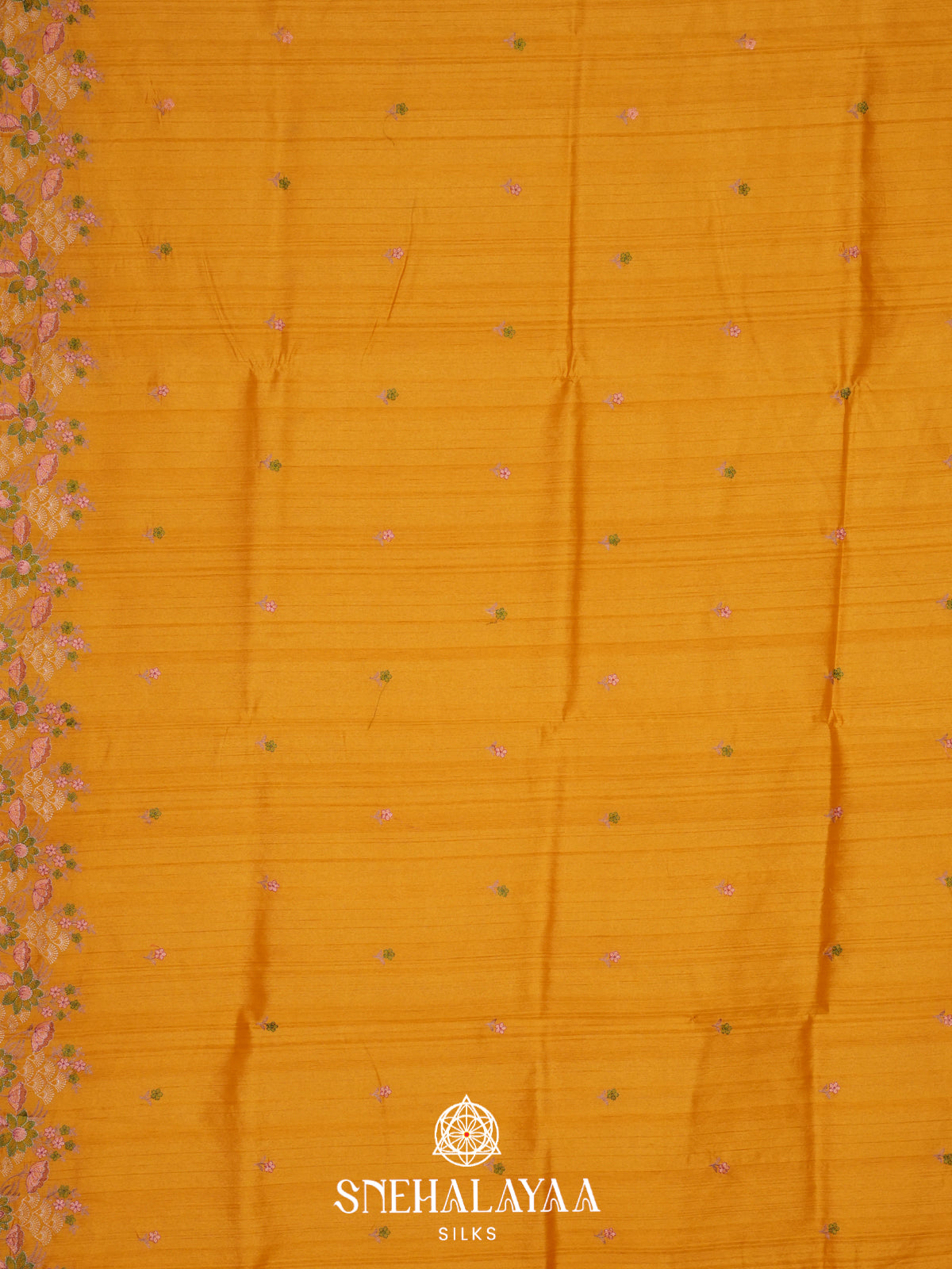 Mango Yellow Raw Silk Saree