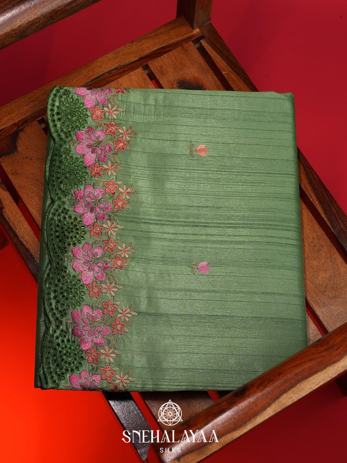 Green Raw Silk Saree