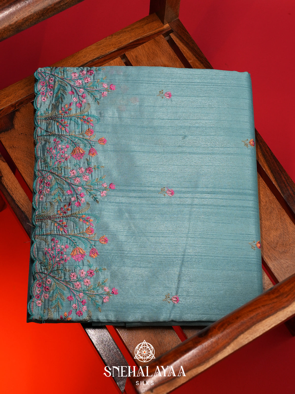 Blue Raw Silk Saree