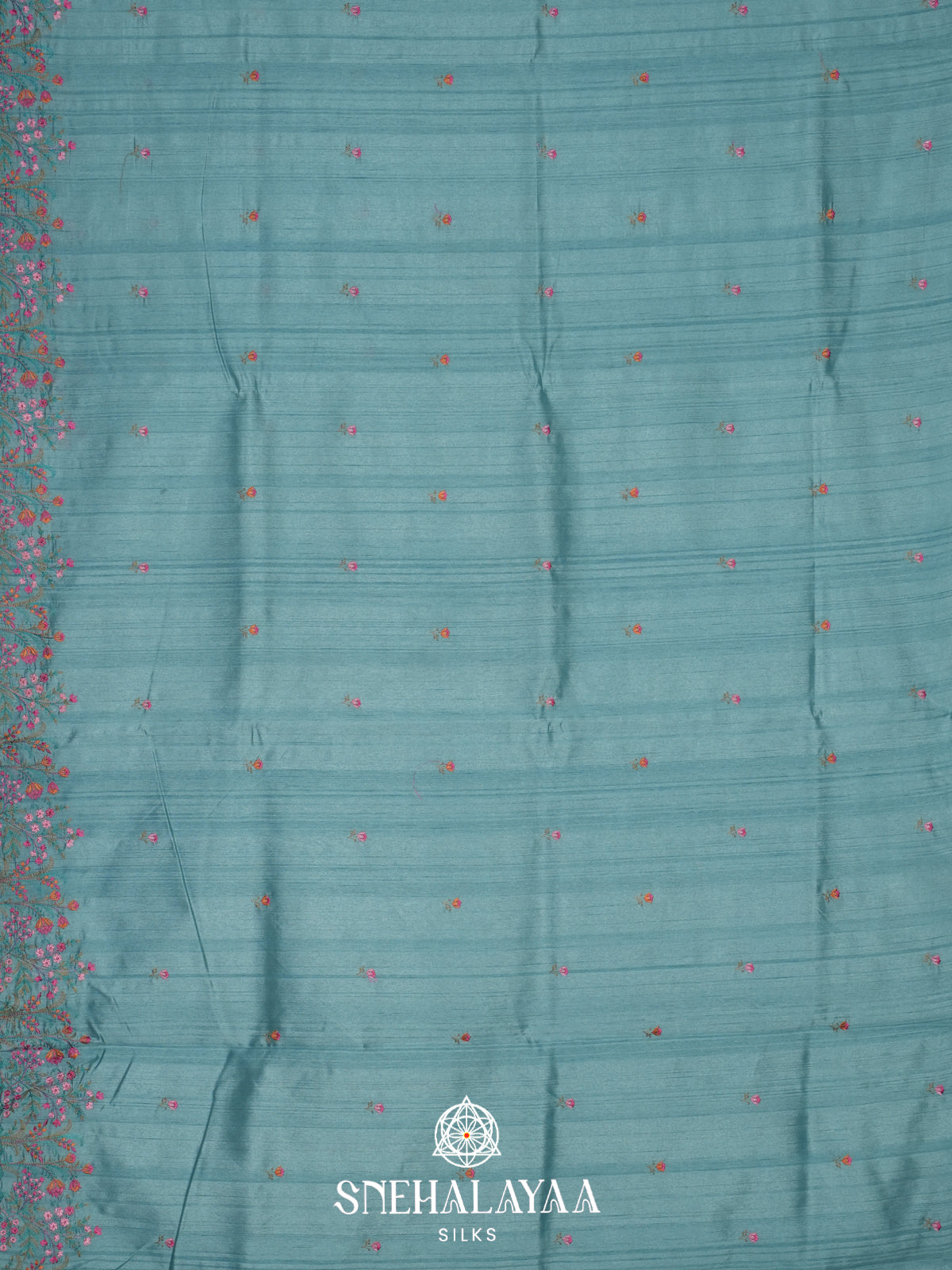 Blue Raw Silk Saree