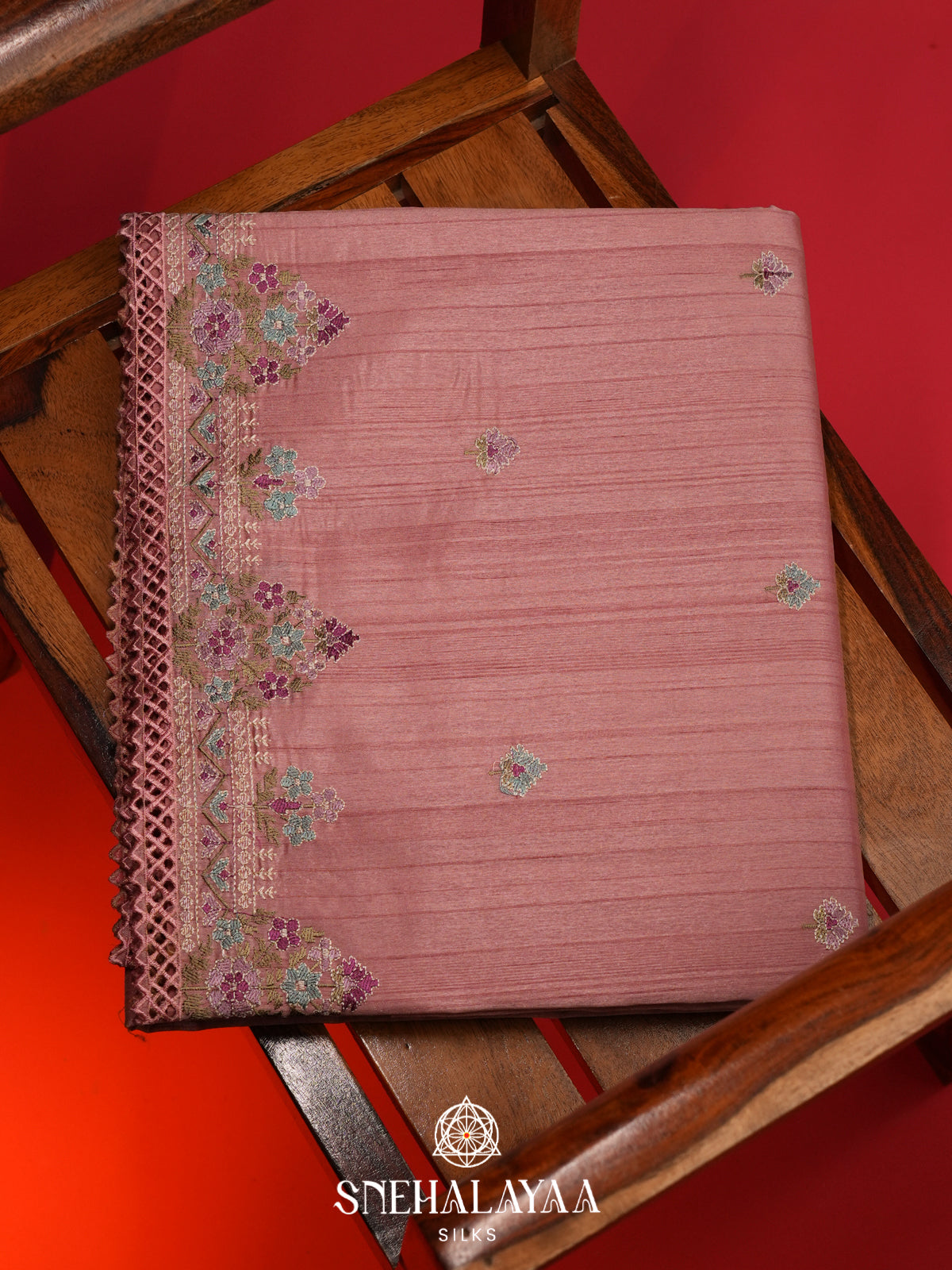 Pale Pink Raw Silk Saree
