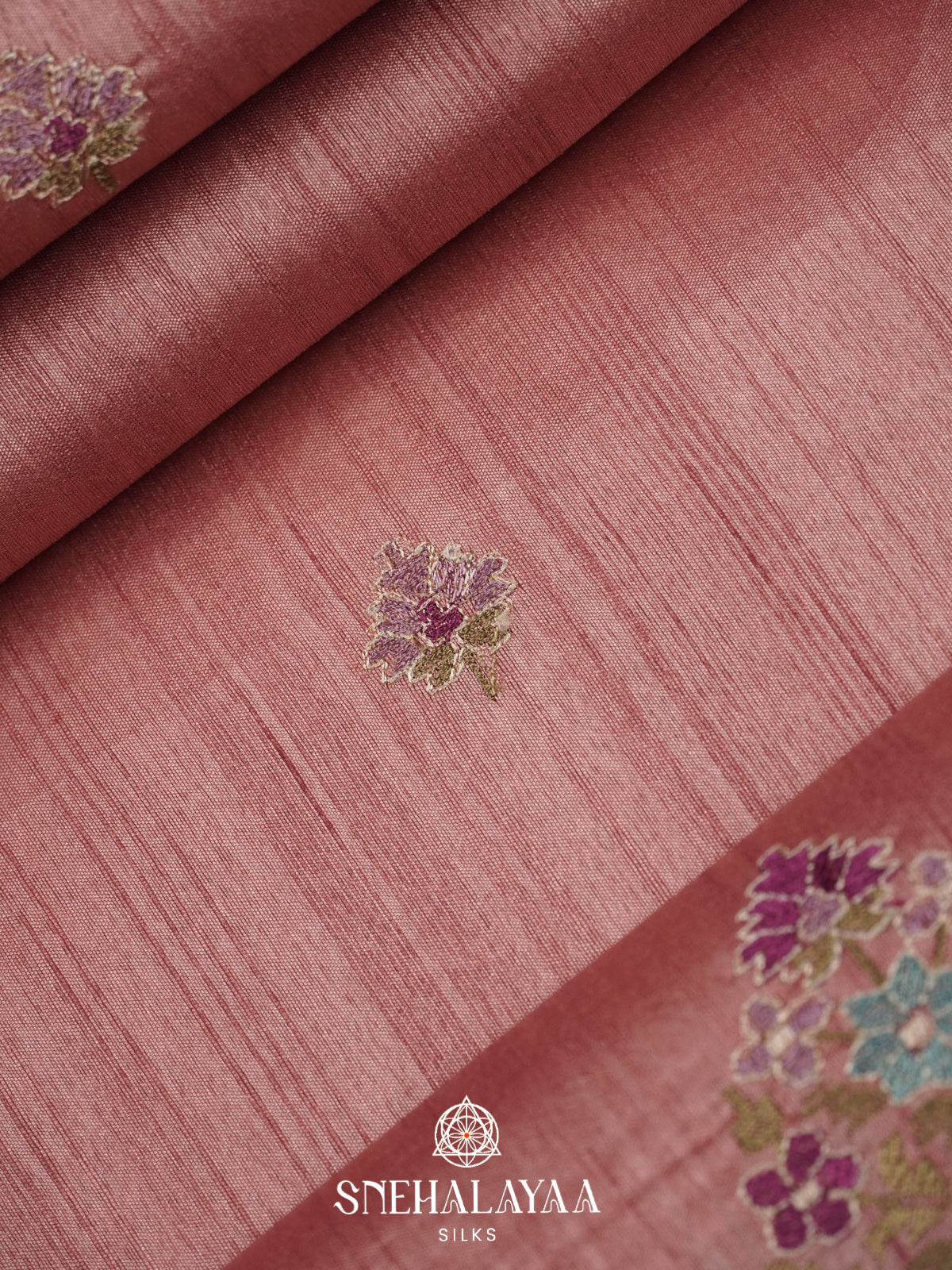 Pale Pink Raw Silk Saree