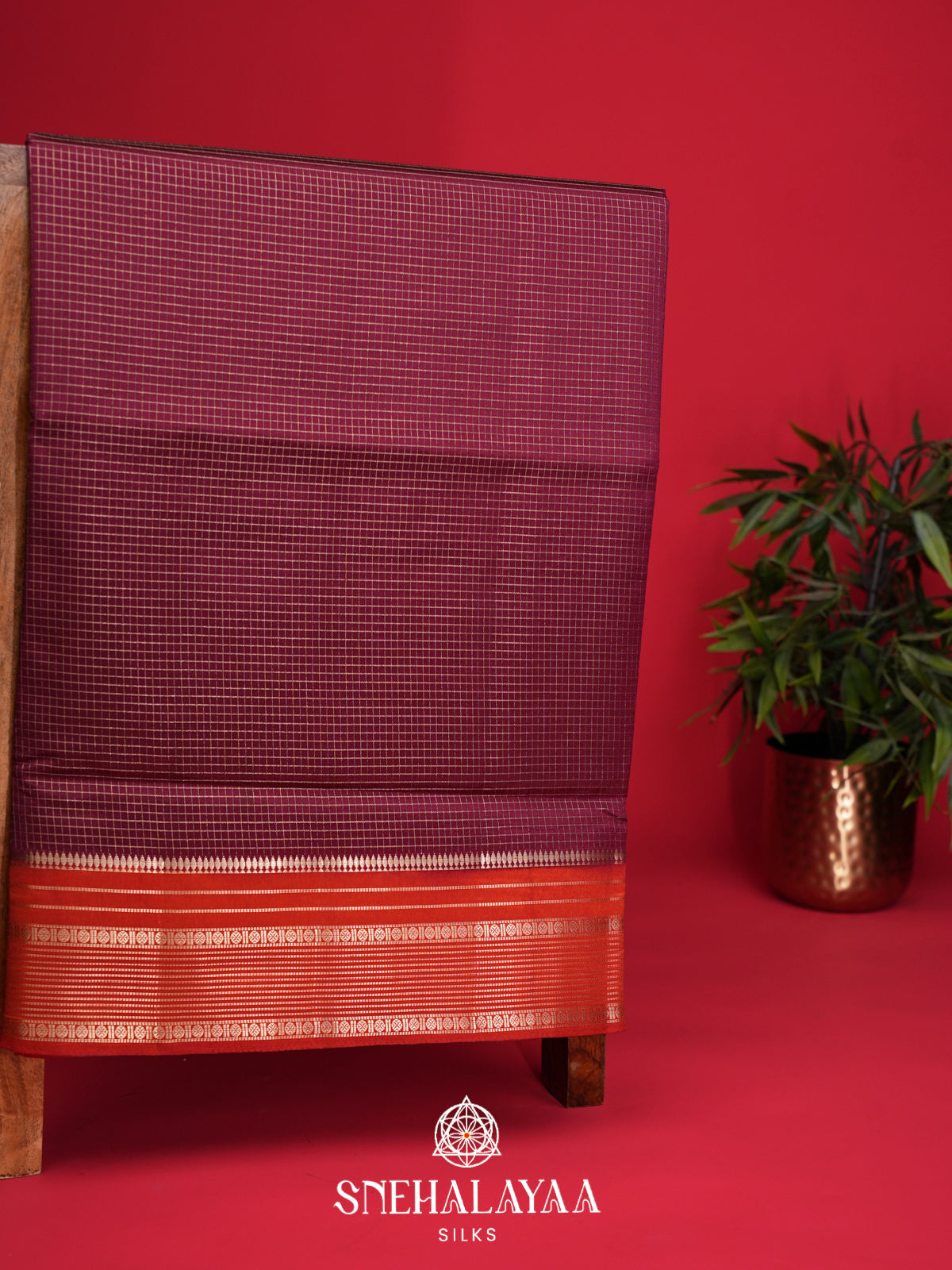 Maroon Raw Silk Saree