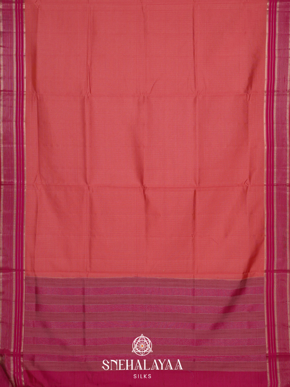 Peach Raw Silk Saree