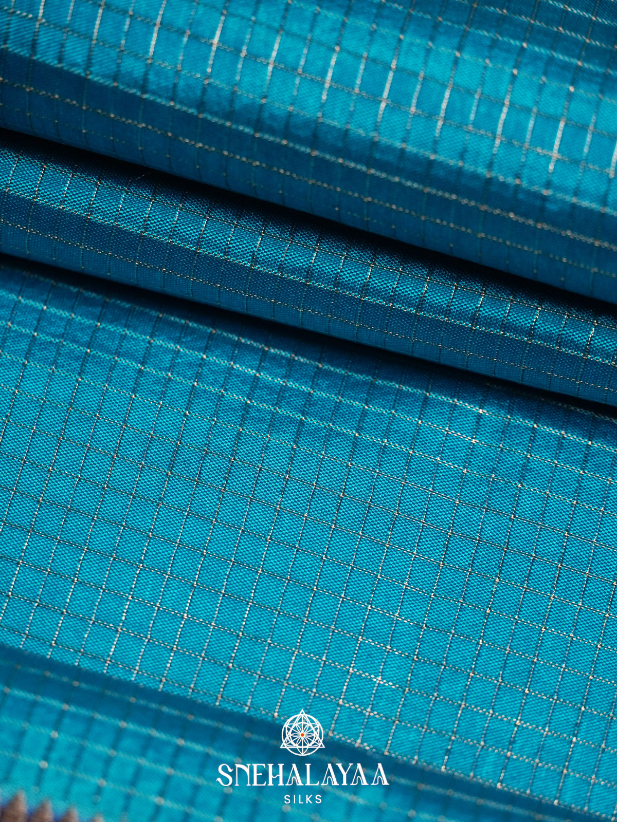 Aqua Blue Raw Silk Saree
