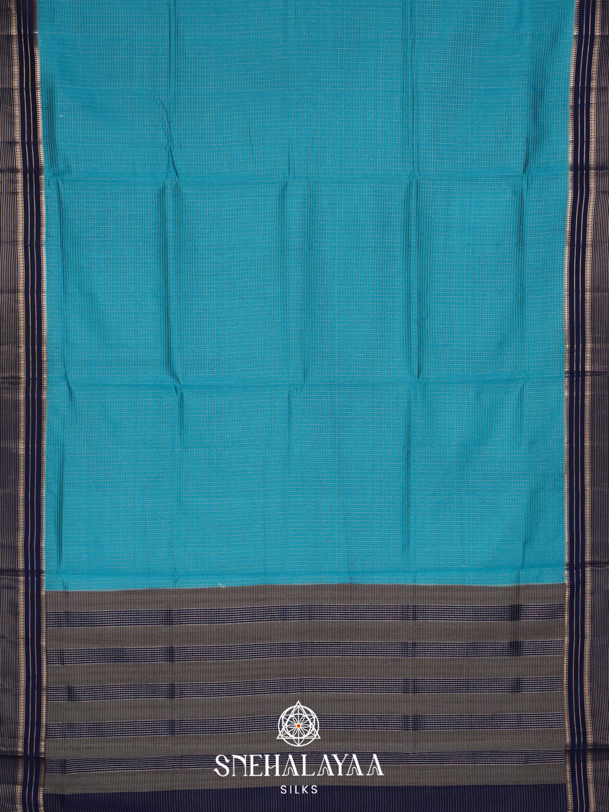 Aqua Blue Raw Silk Saree