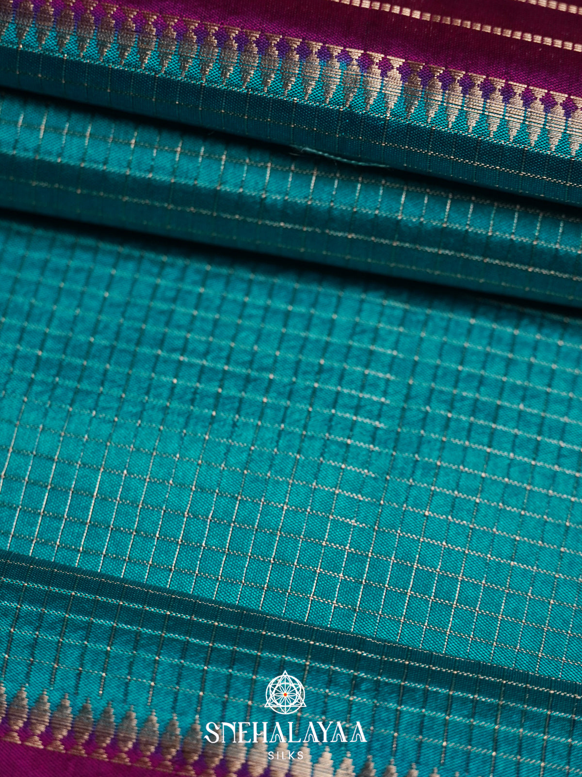 Aqua Blue Raw Silk Saree