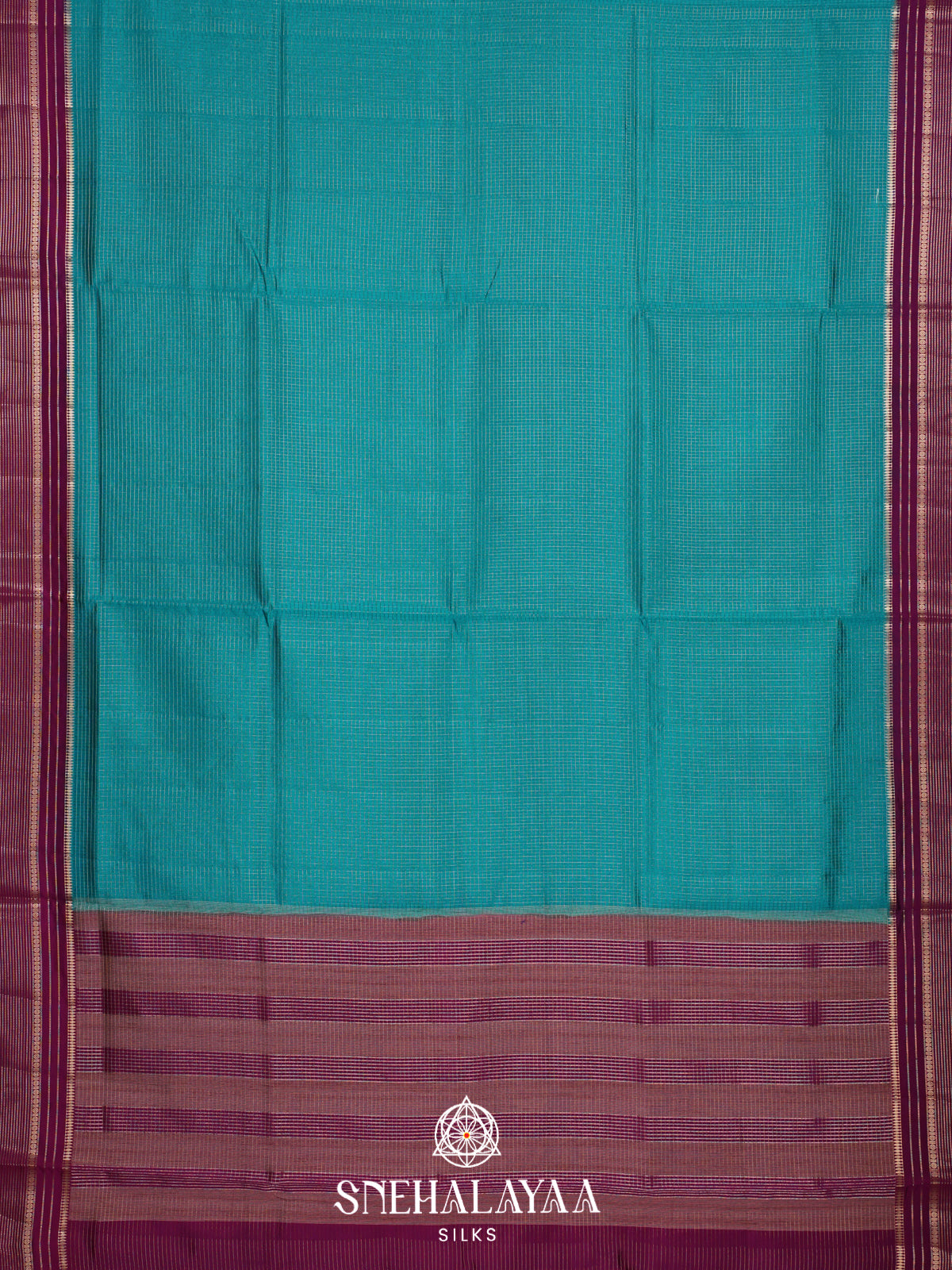 Aqua Blue Raw Silk Saree