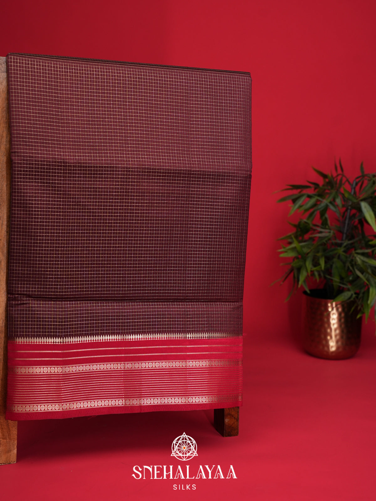 Coffee Brown Raw Silk Saree