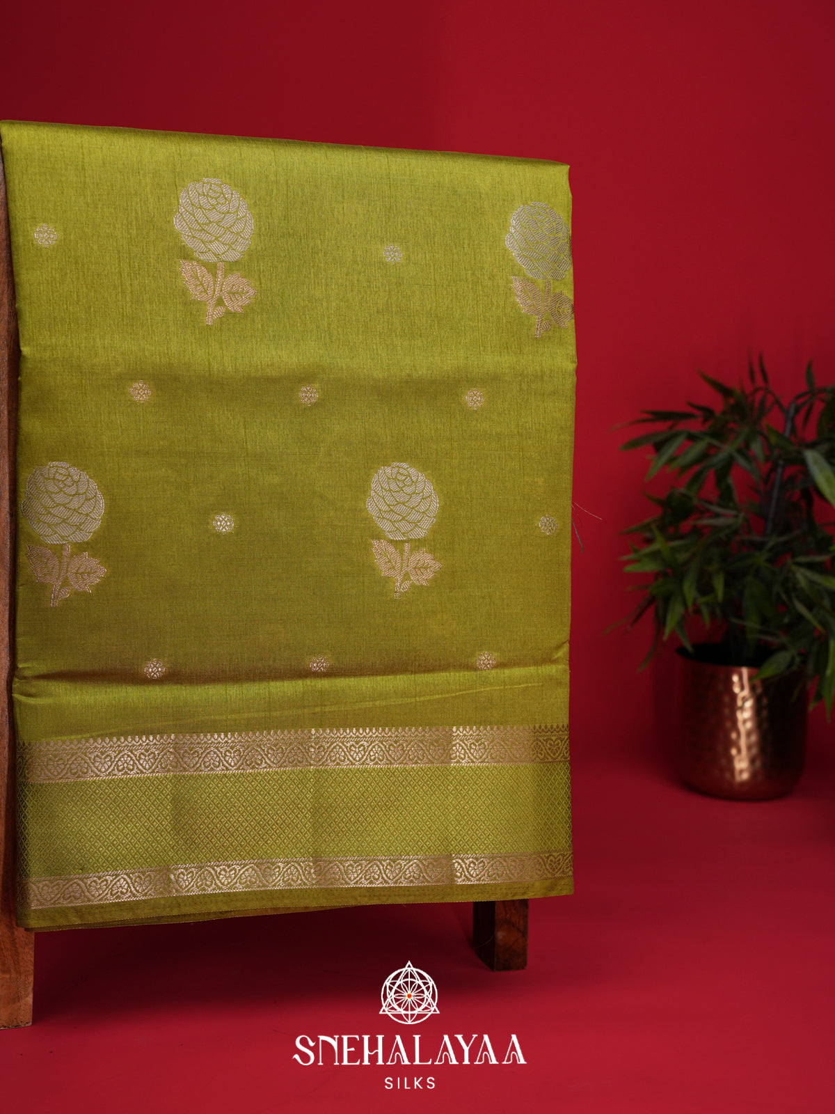 Green Raw Silk Saree