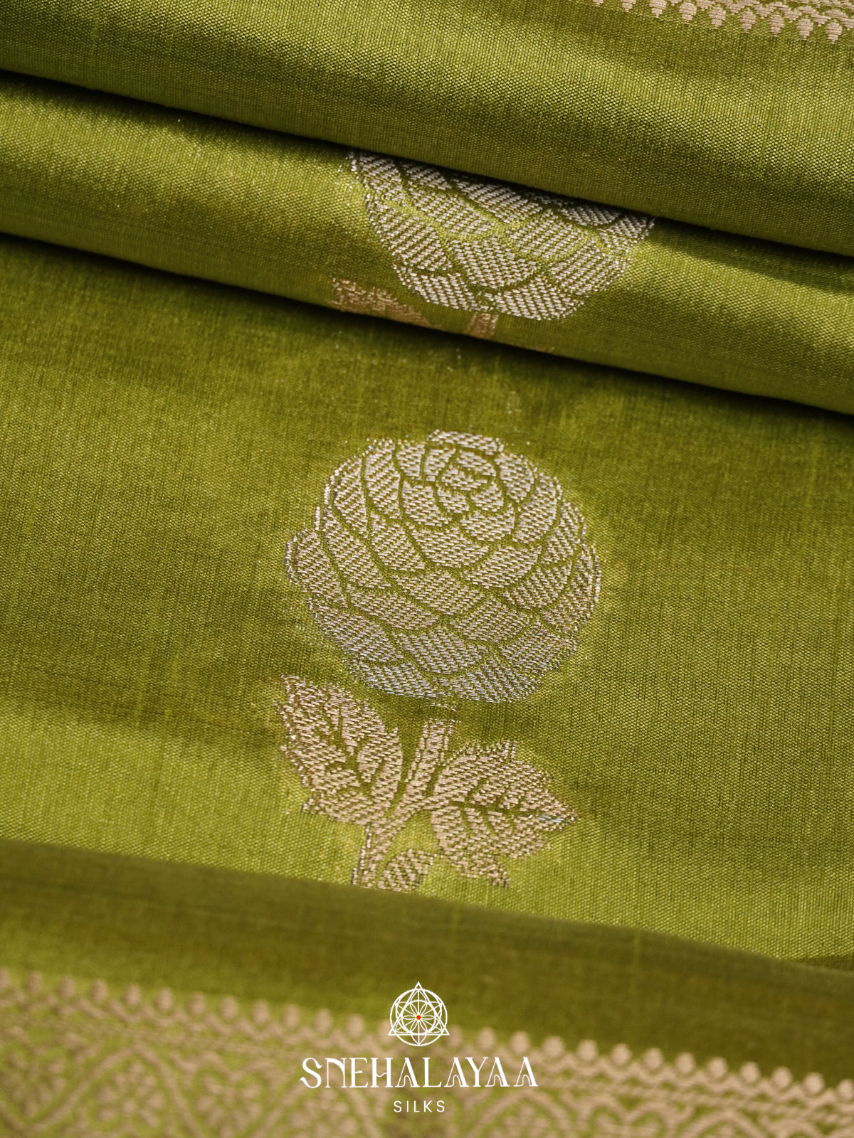 Green Raw Silk Saree