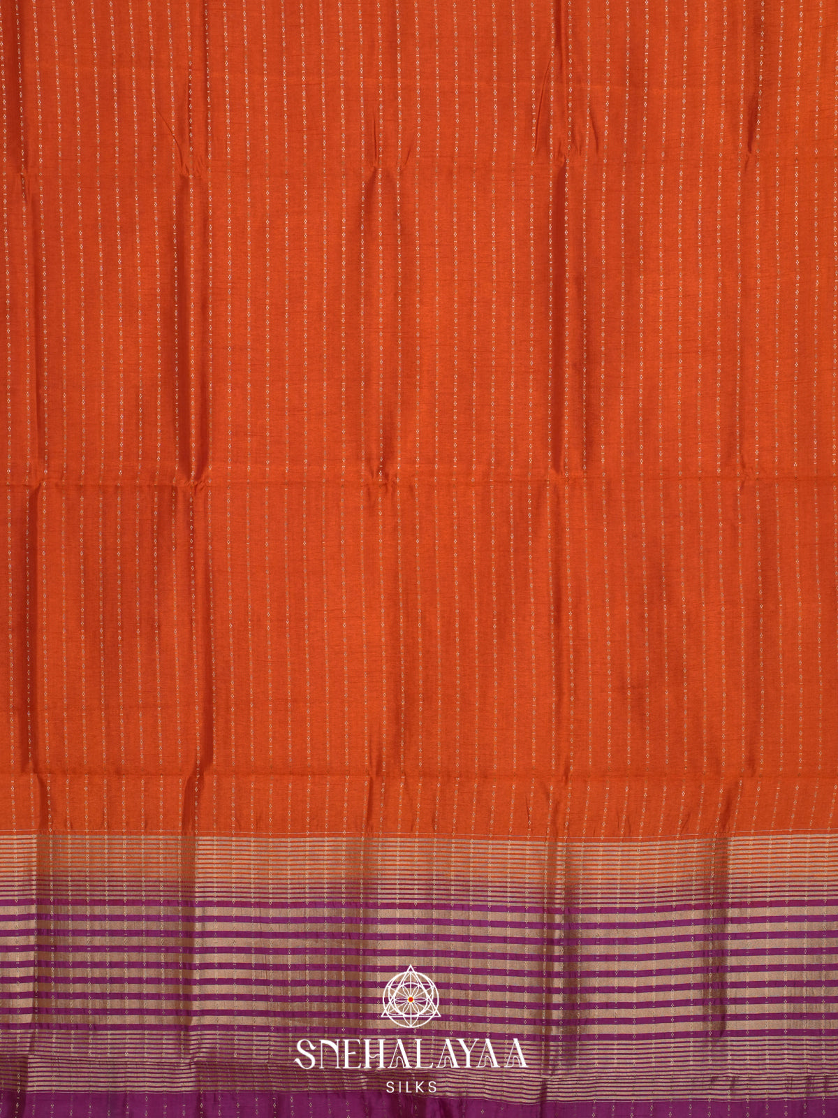 Orange Raw Silk Saree