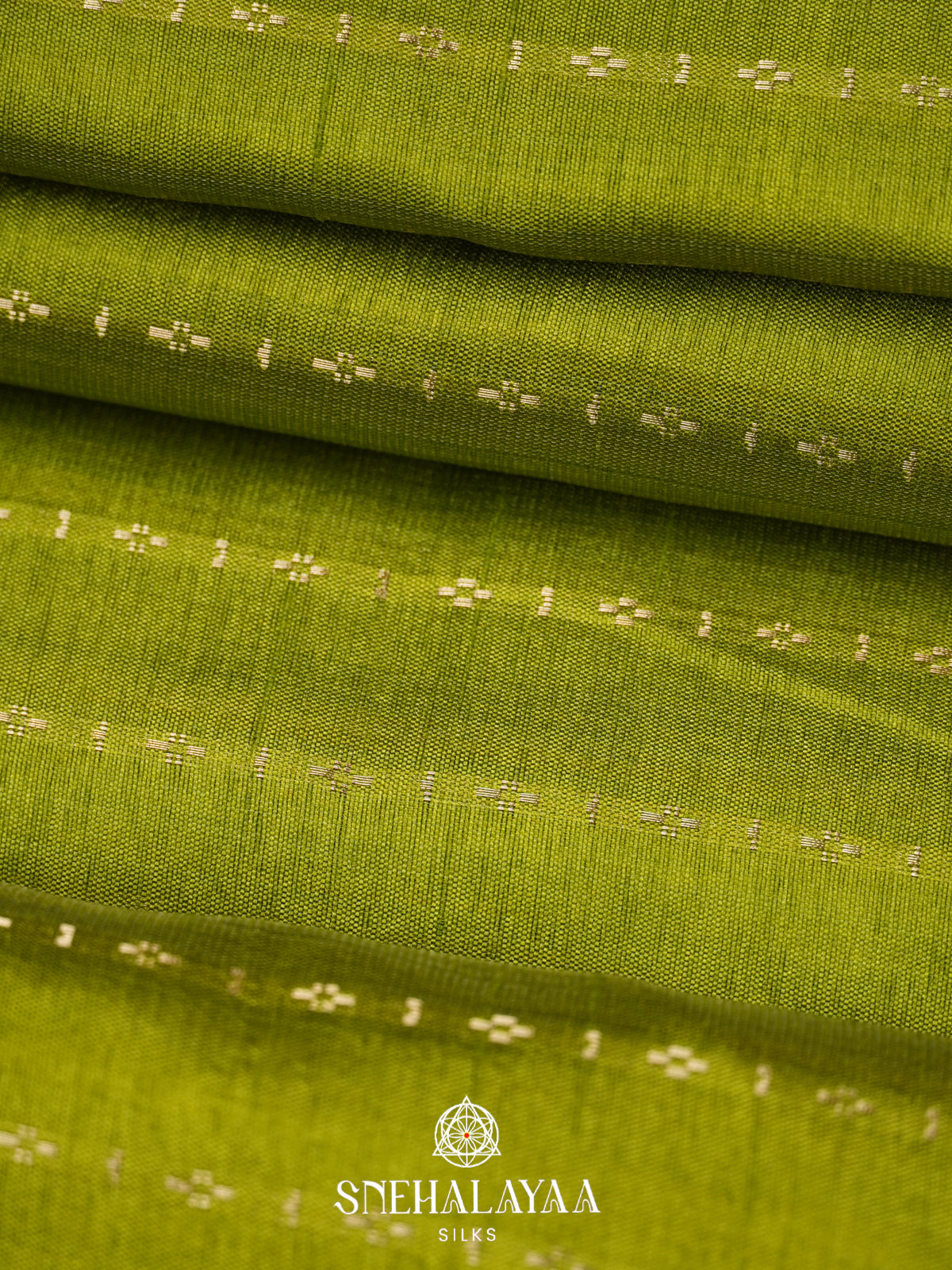 Lime Green Raw Silk Saree