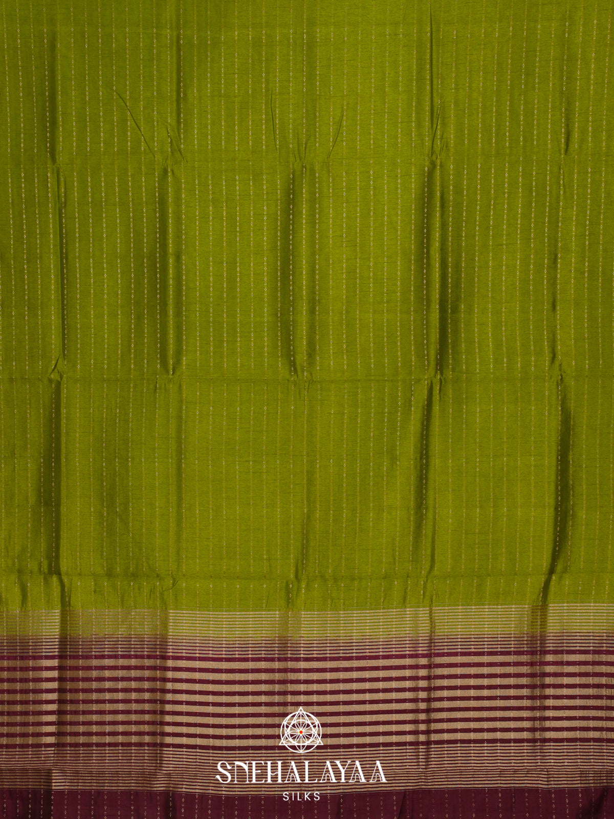 Lime Green Raw Silk Saree
