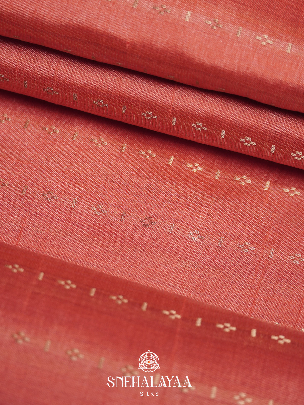 Peach Raw Silk Saree