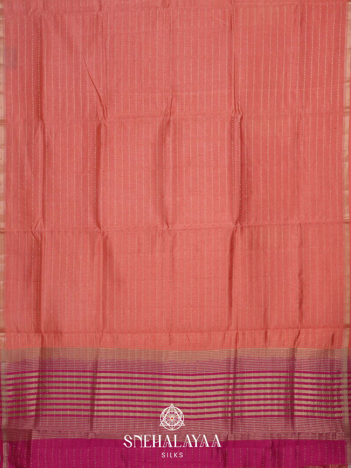 Peach Raw Silk Saree