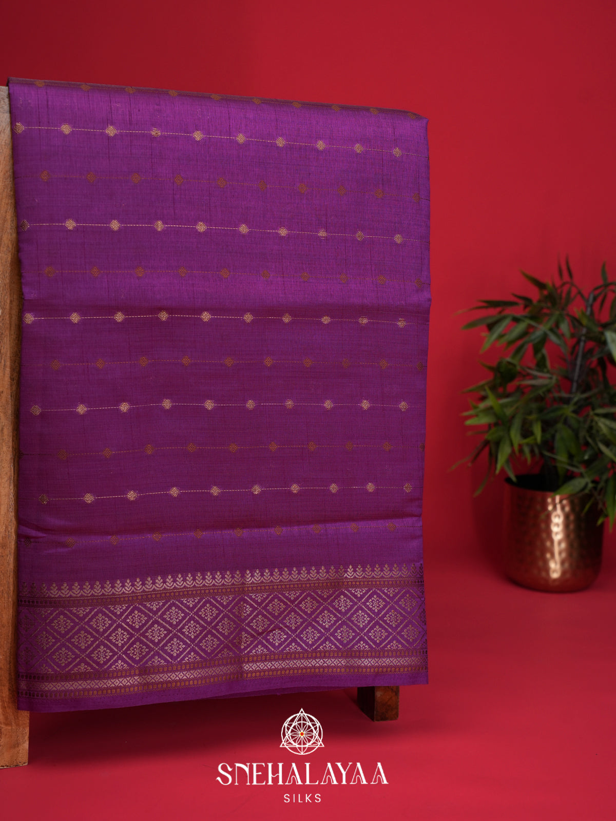 Magenta Raw Silk Saree