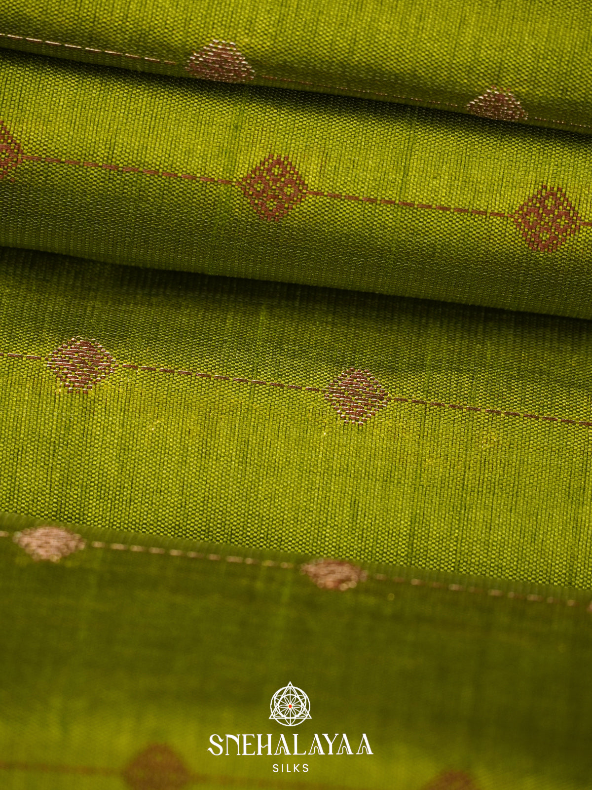 Lime Green Raw Silk Saree