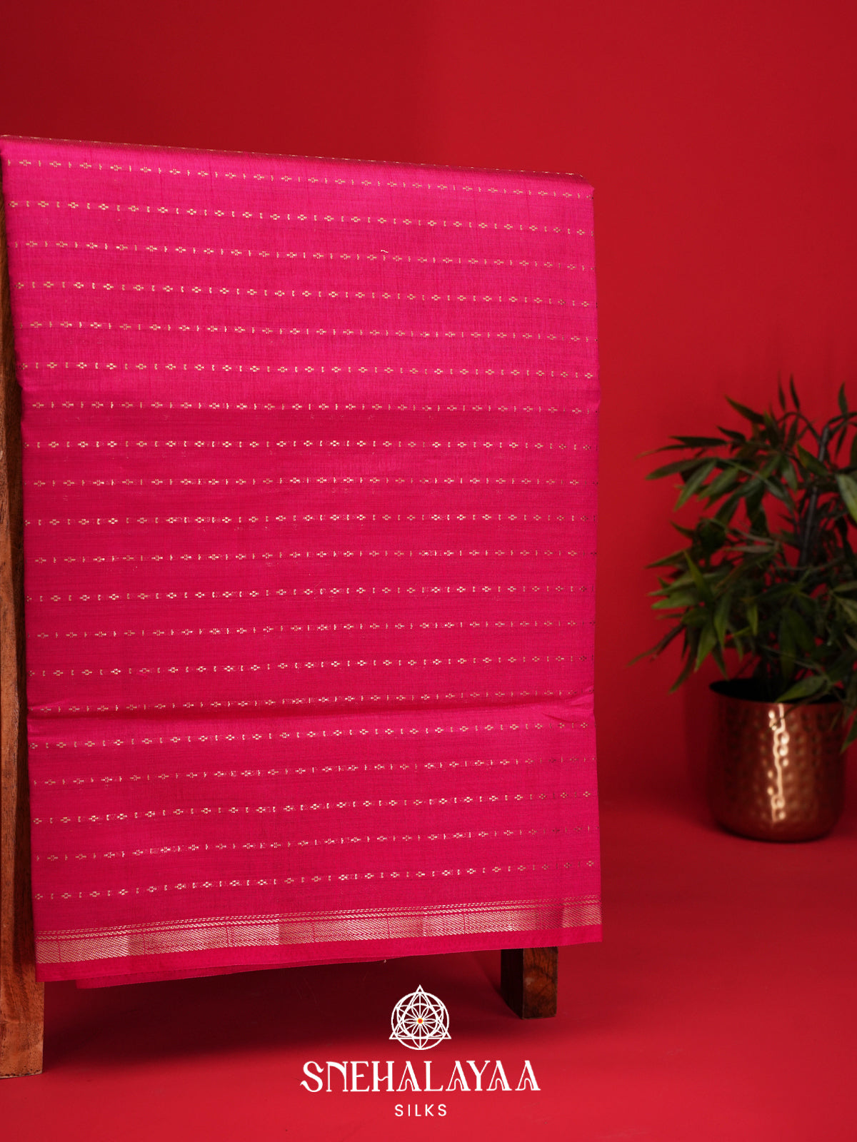 Ruby Red Raw Silk Saree