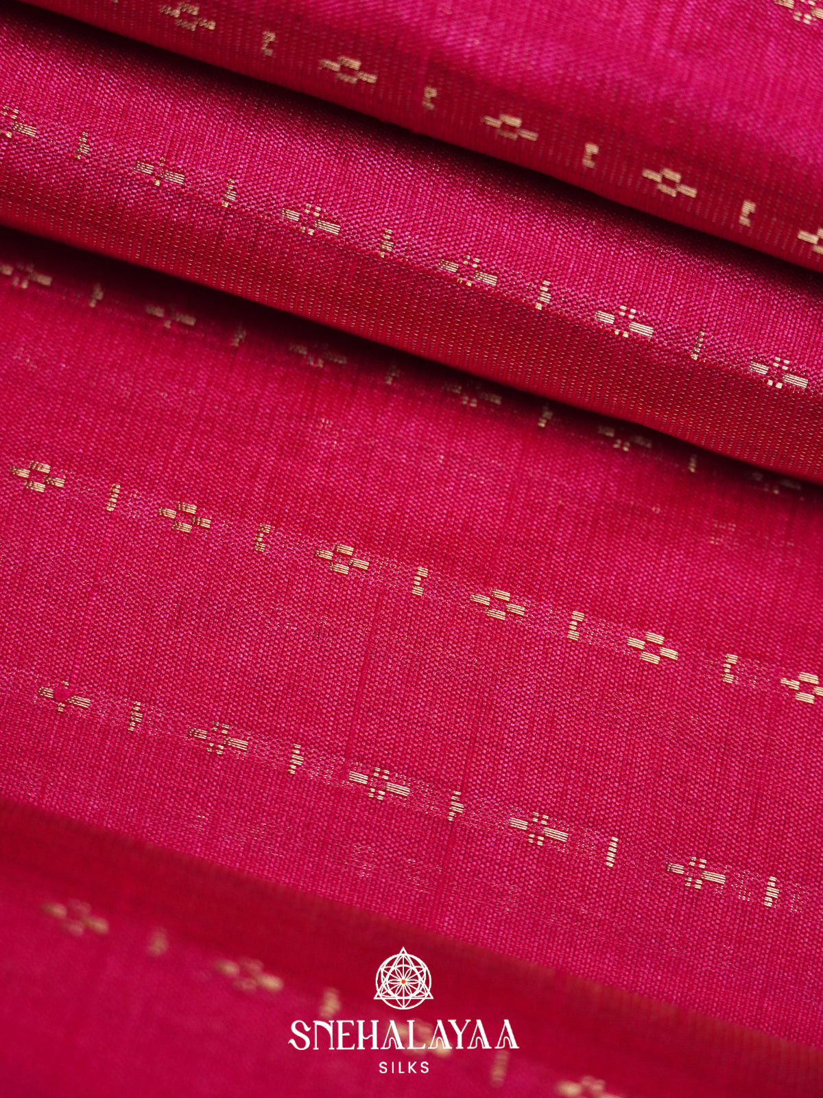 Ruby Red Raw Silk Saree