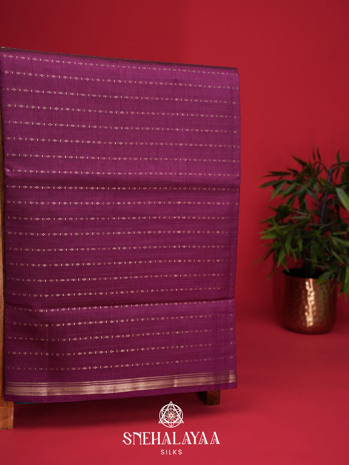 Magenta Raw Silk Saree