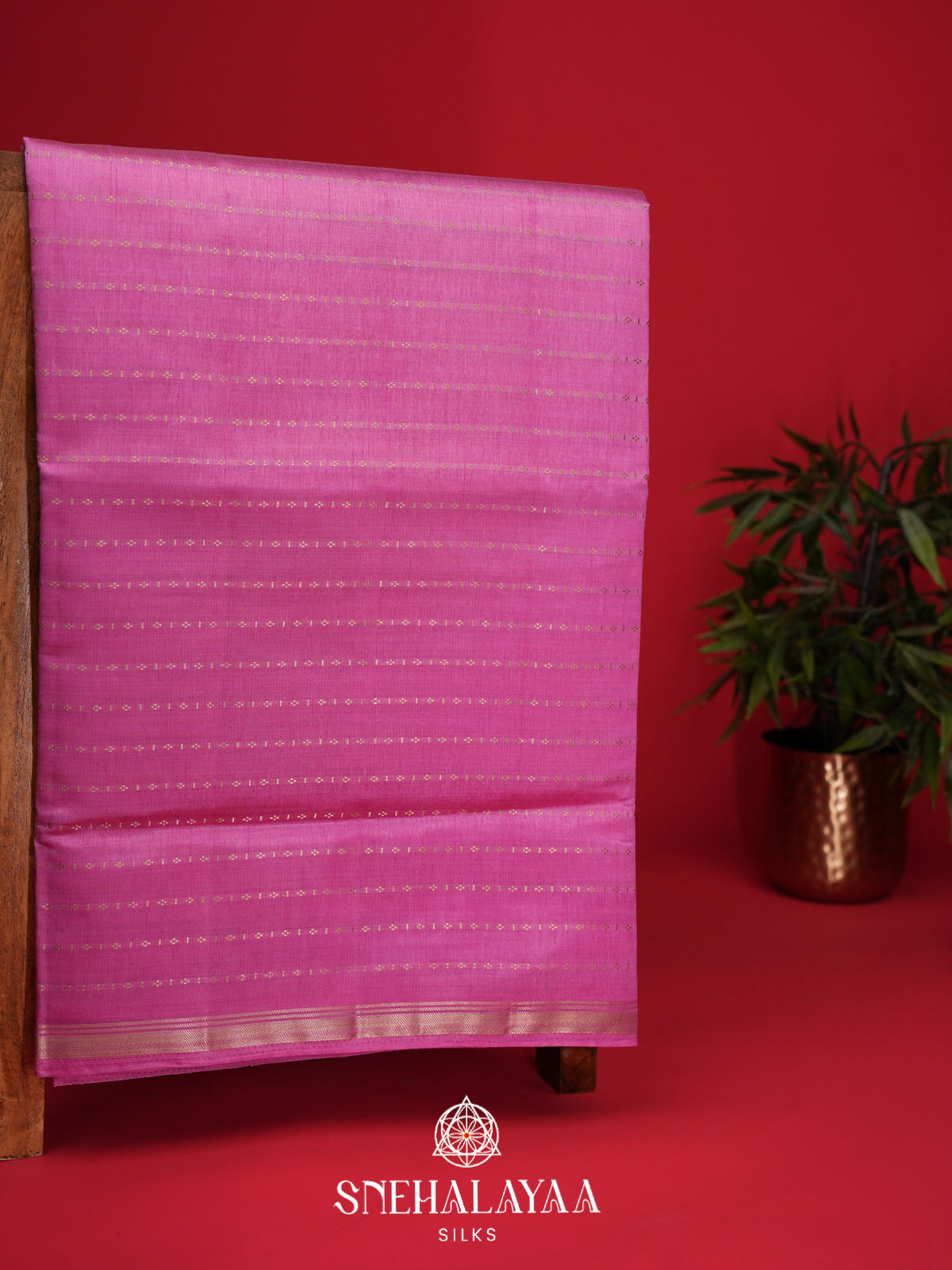 Pink Raw Silk Saree