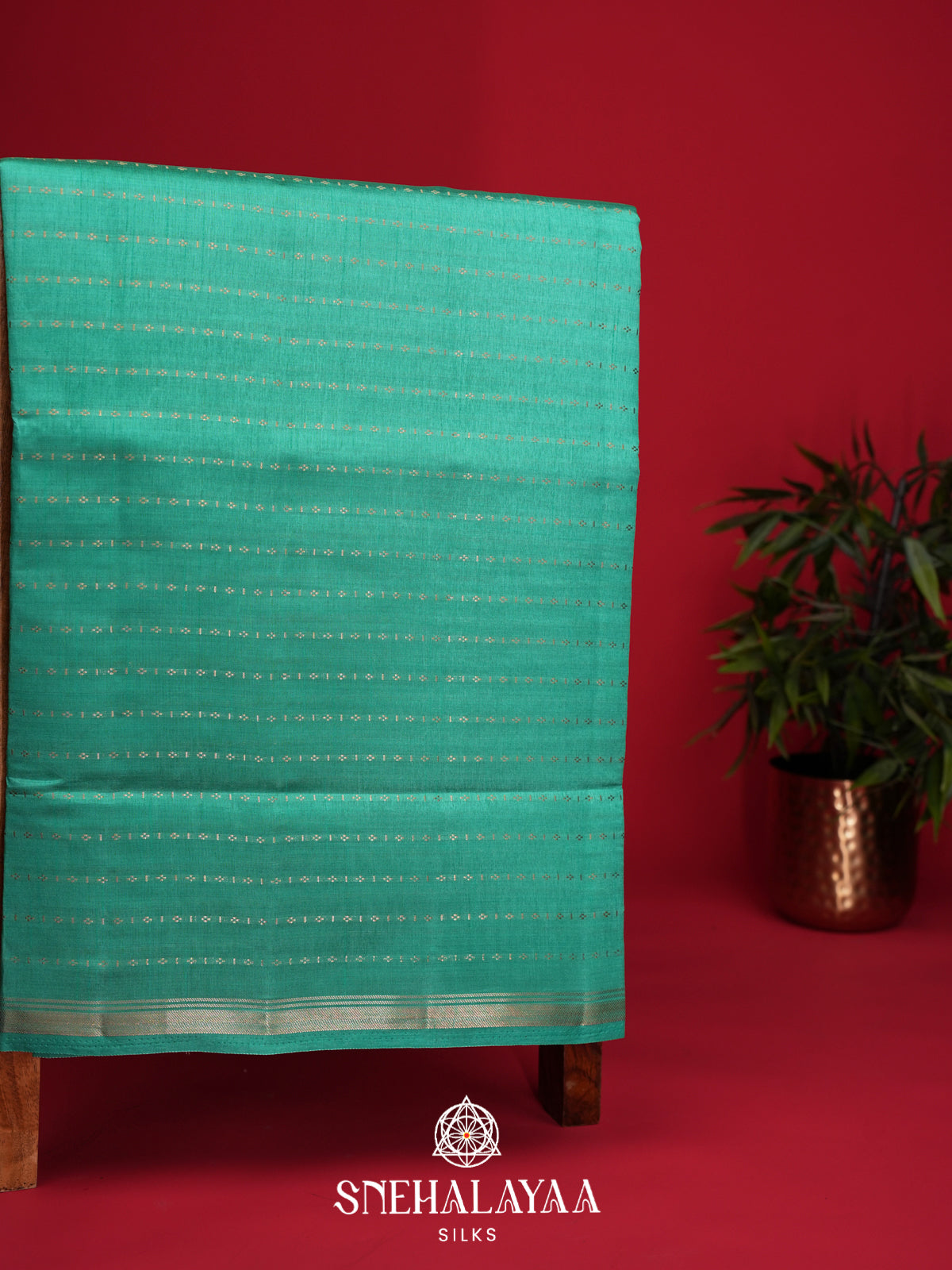 Mint Green Raw Silk Saree