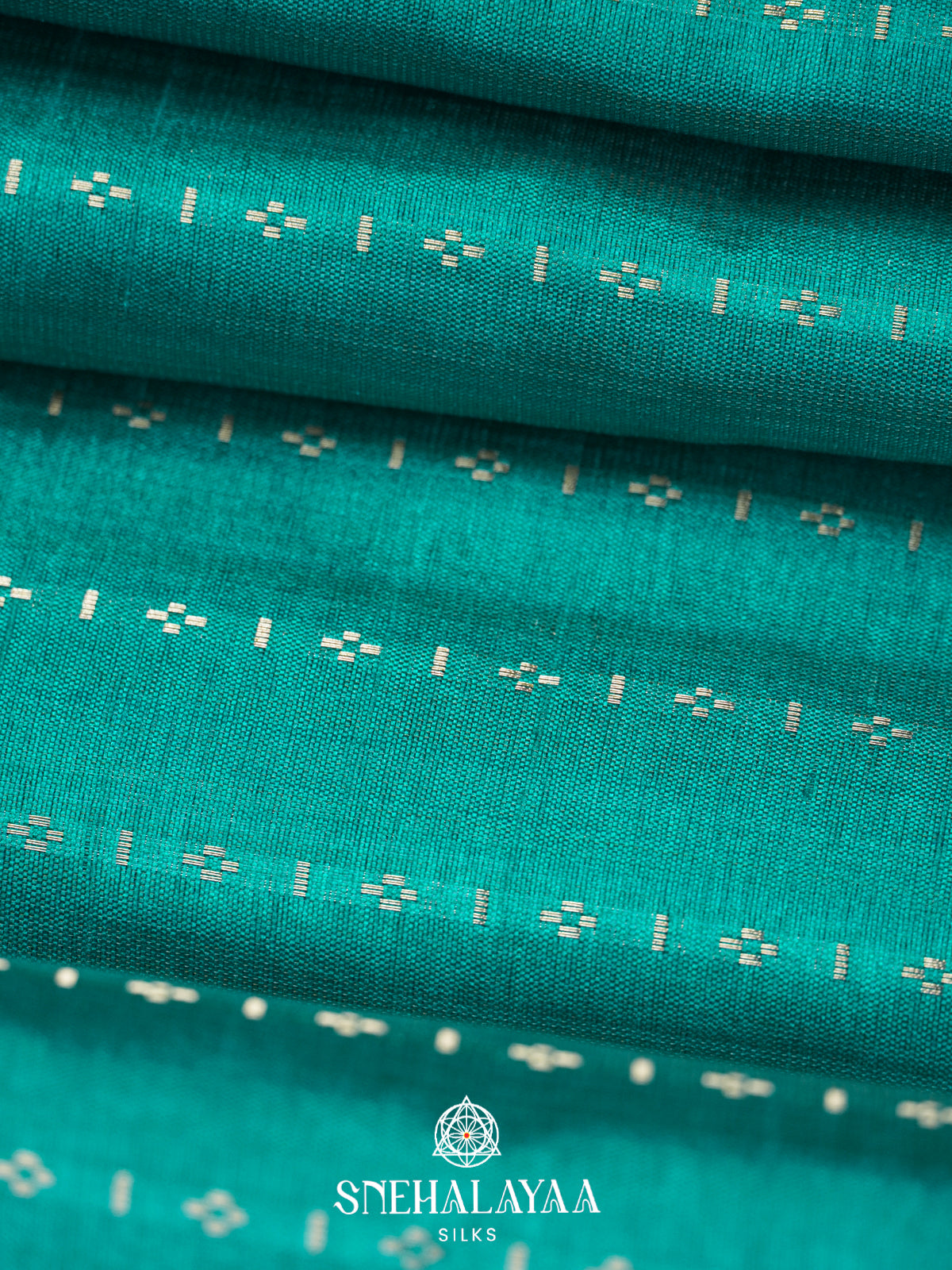 Teal Green Raw Silk Saree