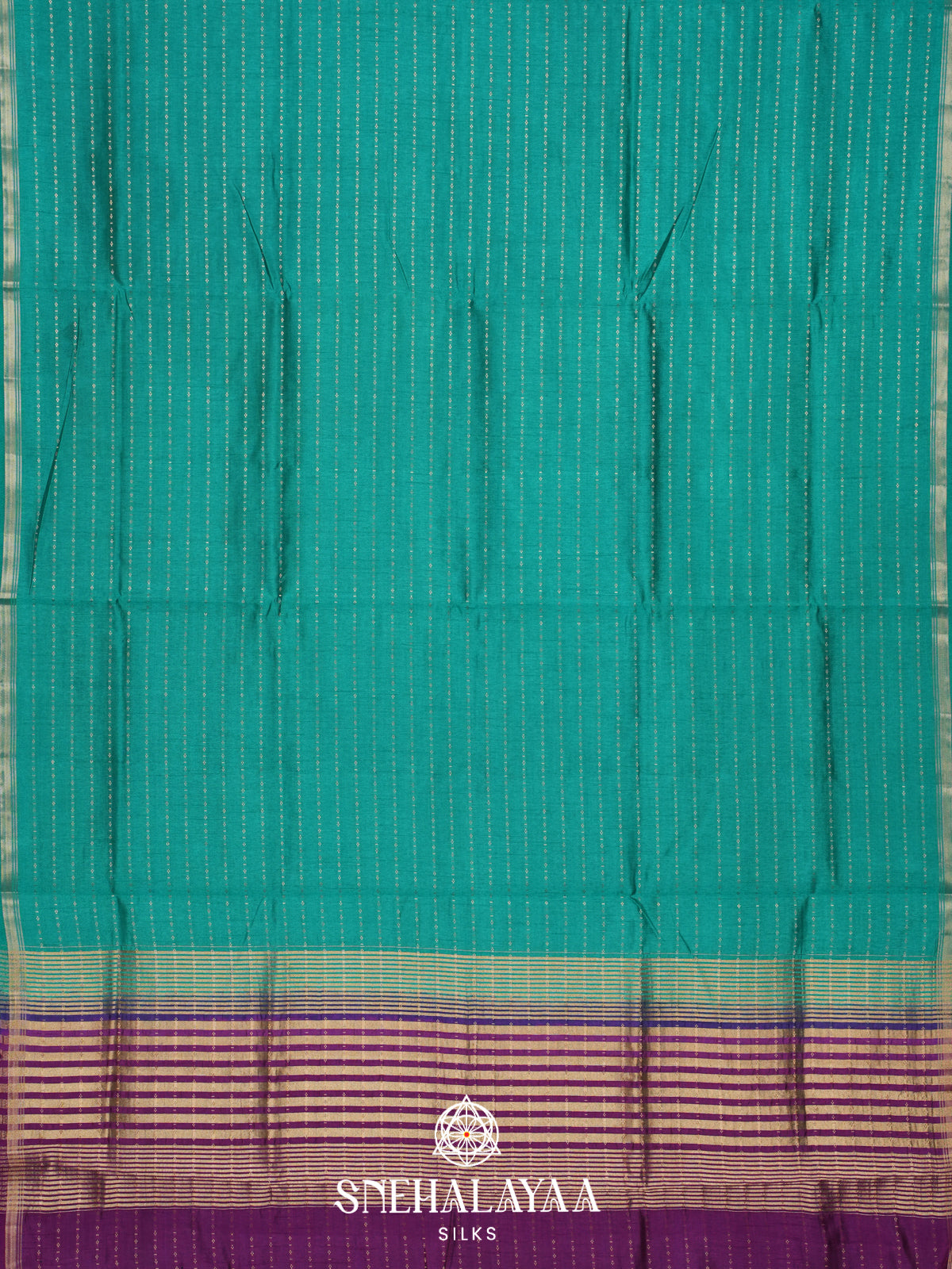Teal Green Raw Silk Saree