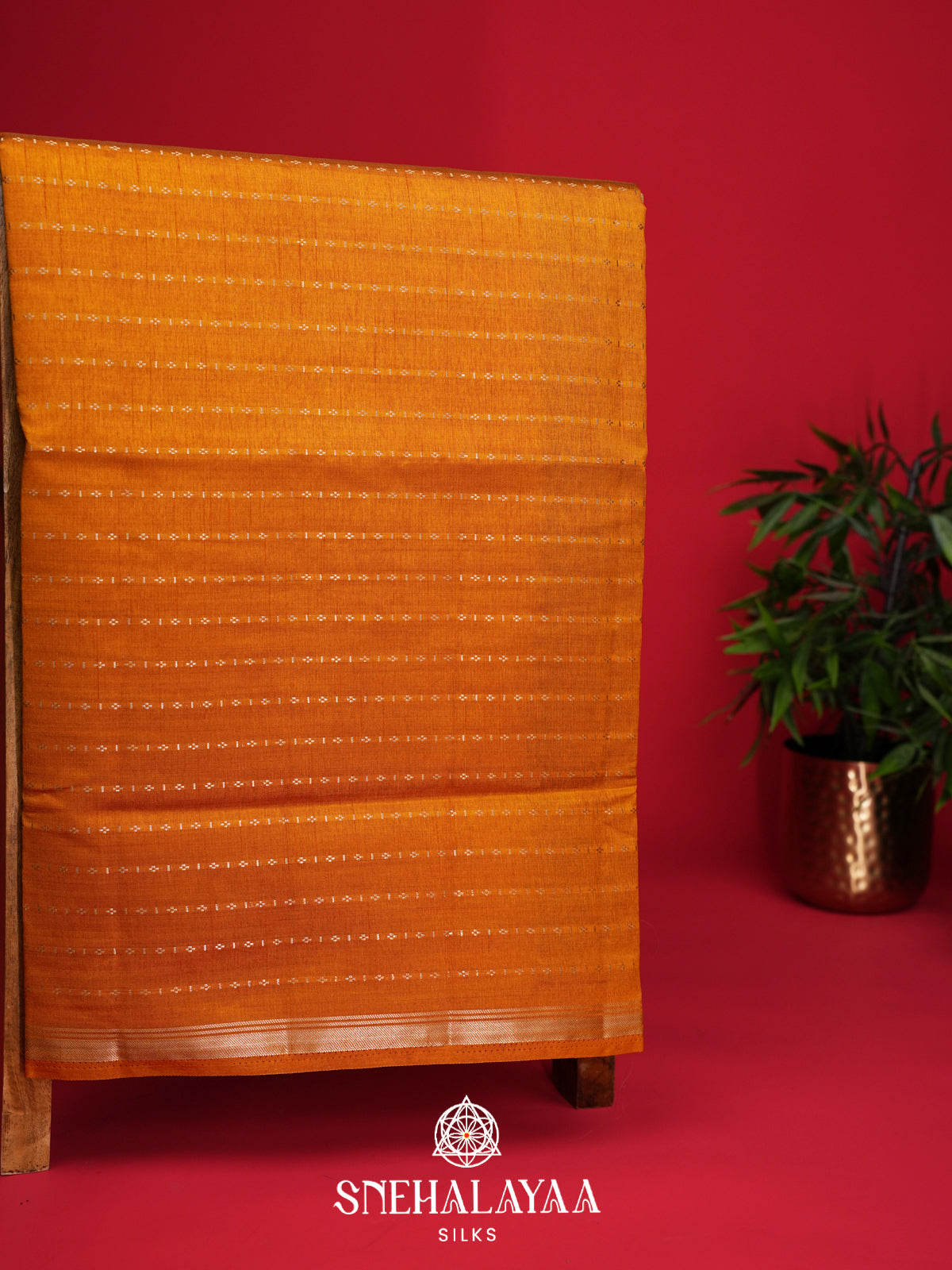 Mango Yellow Raw Silk Saree
