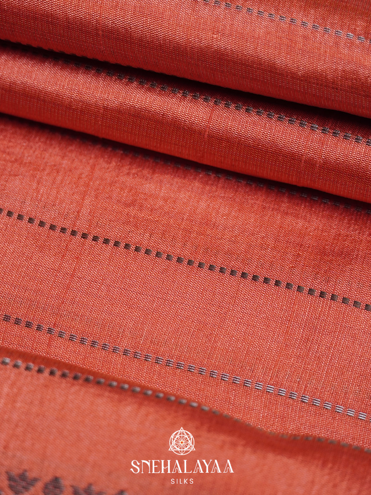 Coral Raw Silk Saree