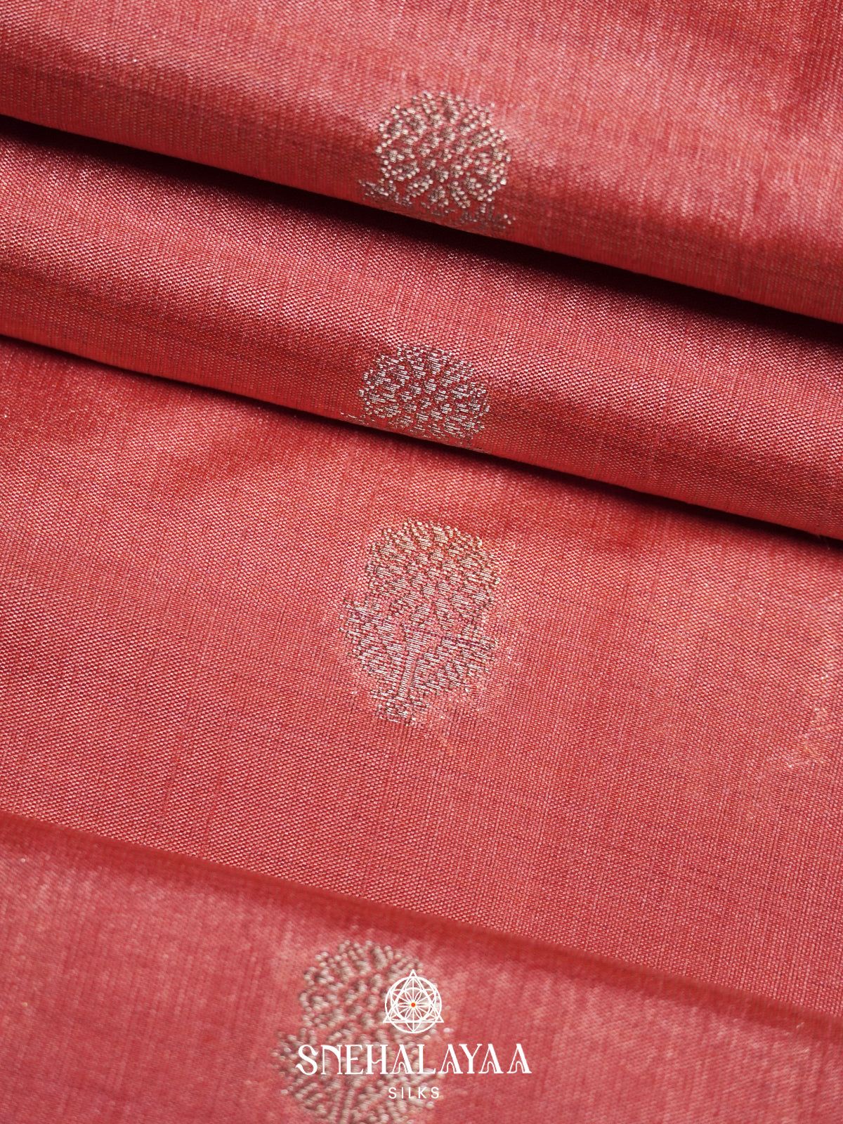 Peach Raw Silk Saree