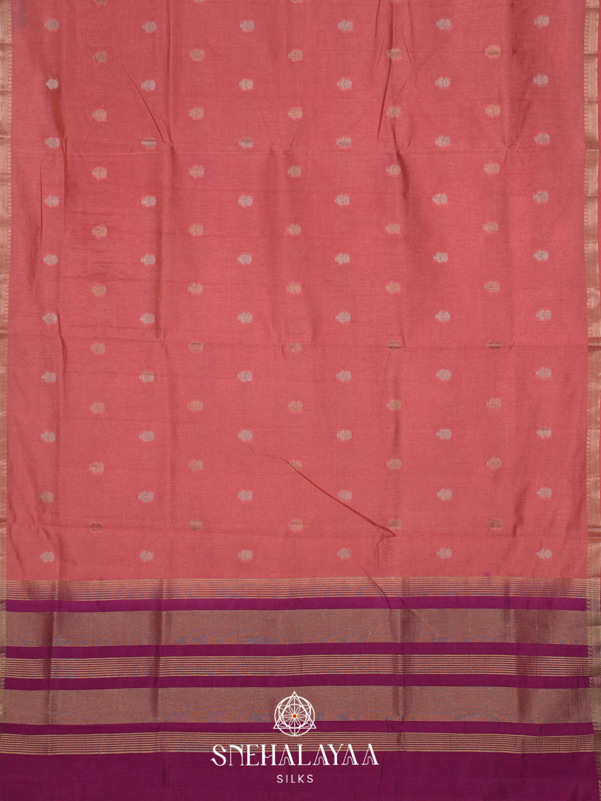 Peach Raw Silk Saree
