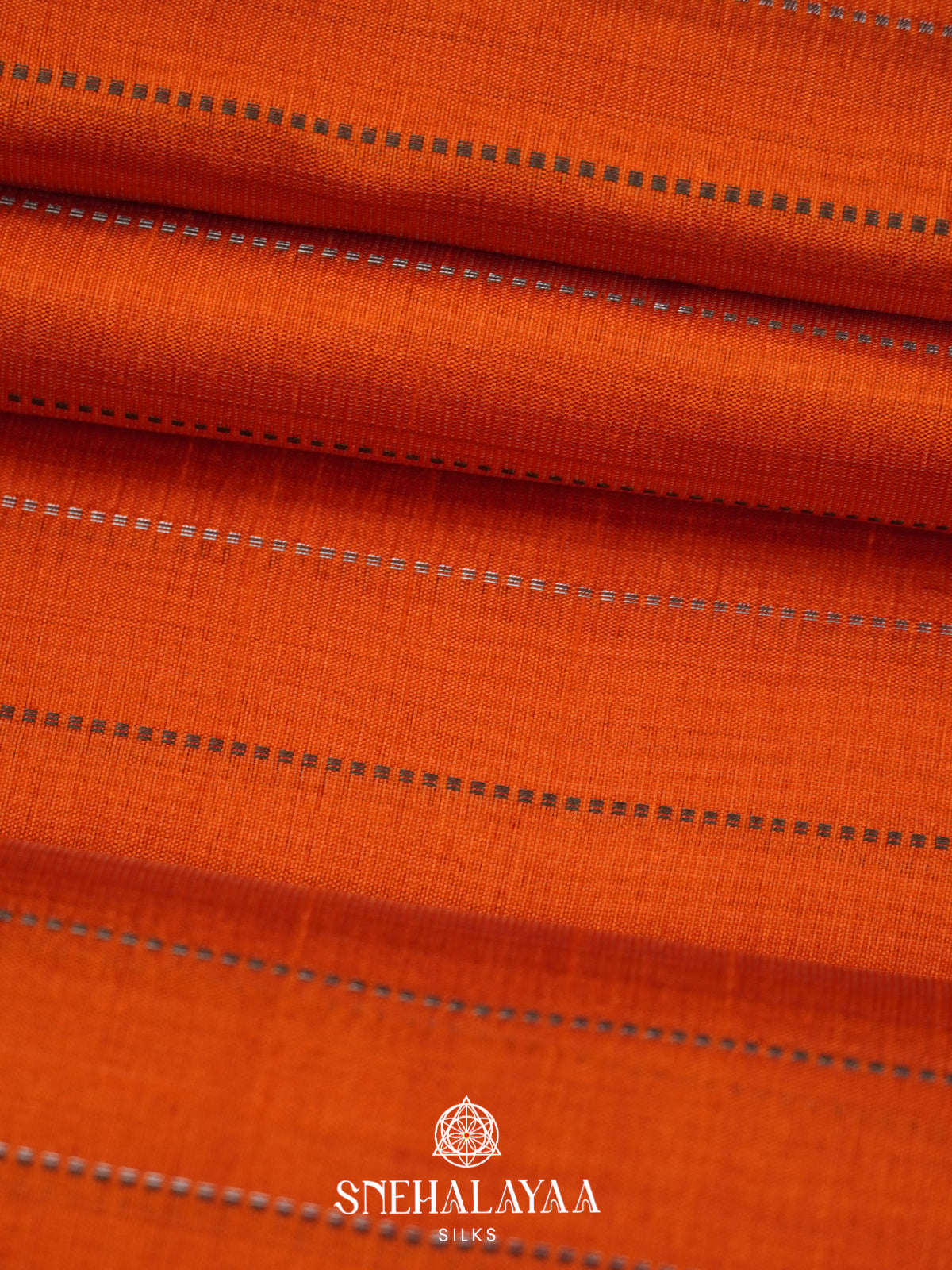 Orange Raw Silk Saree
